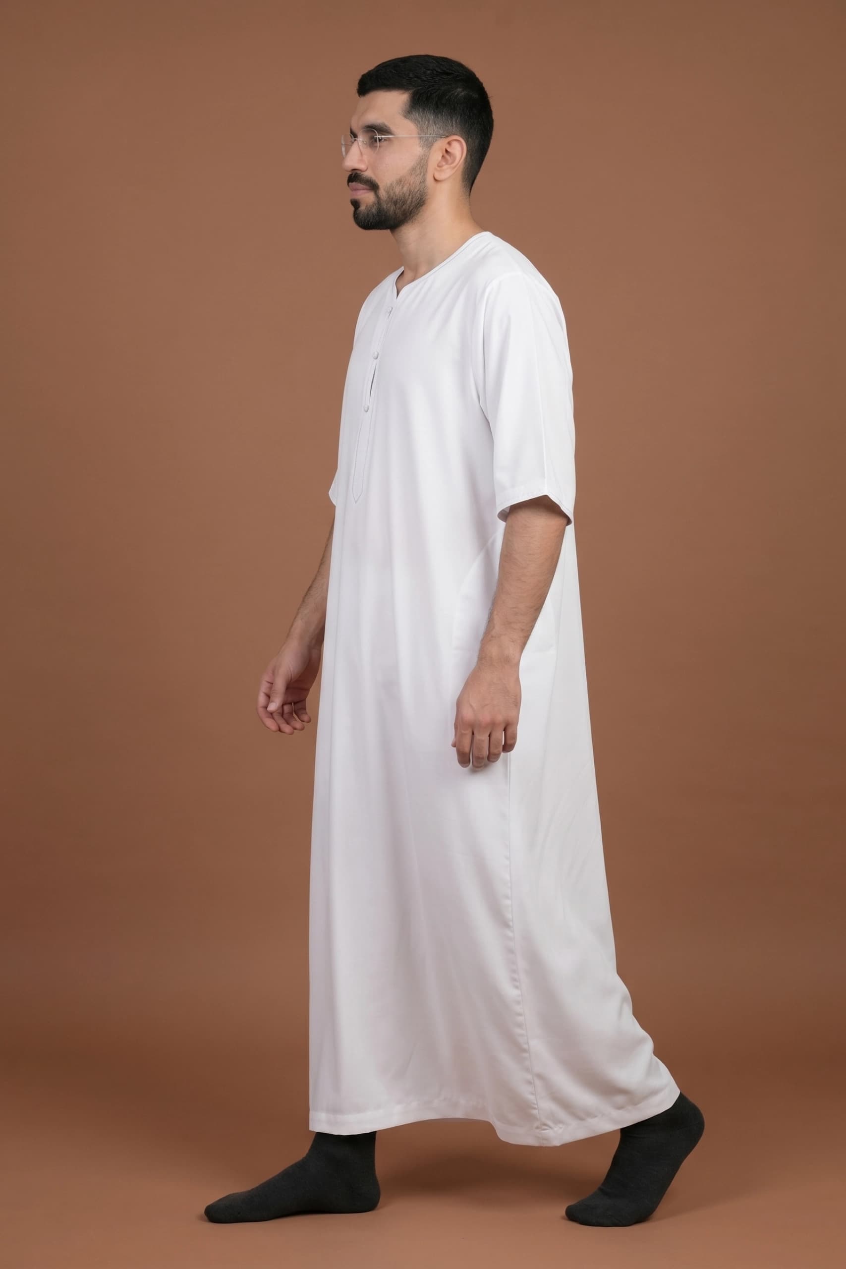 White Cotton Jalabiya for Men
 6