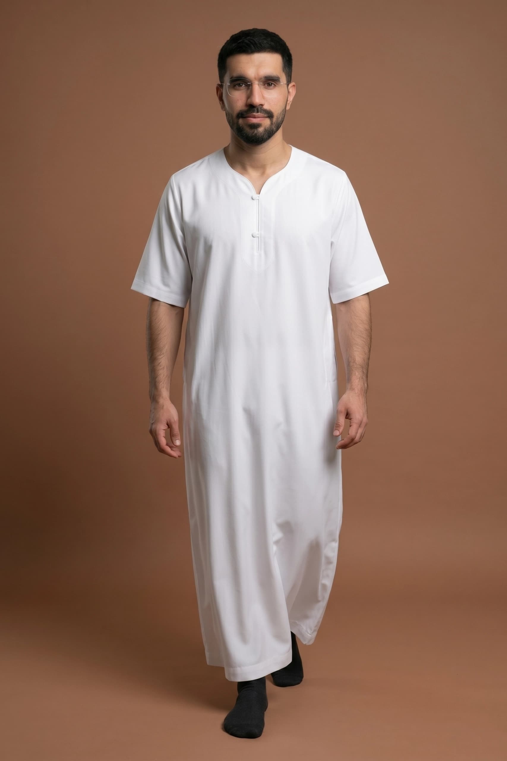White Cotton Jalabiya for Men thumbnail 1