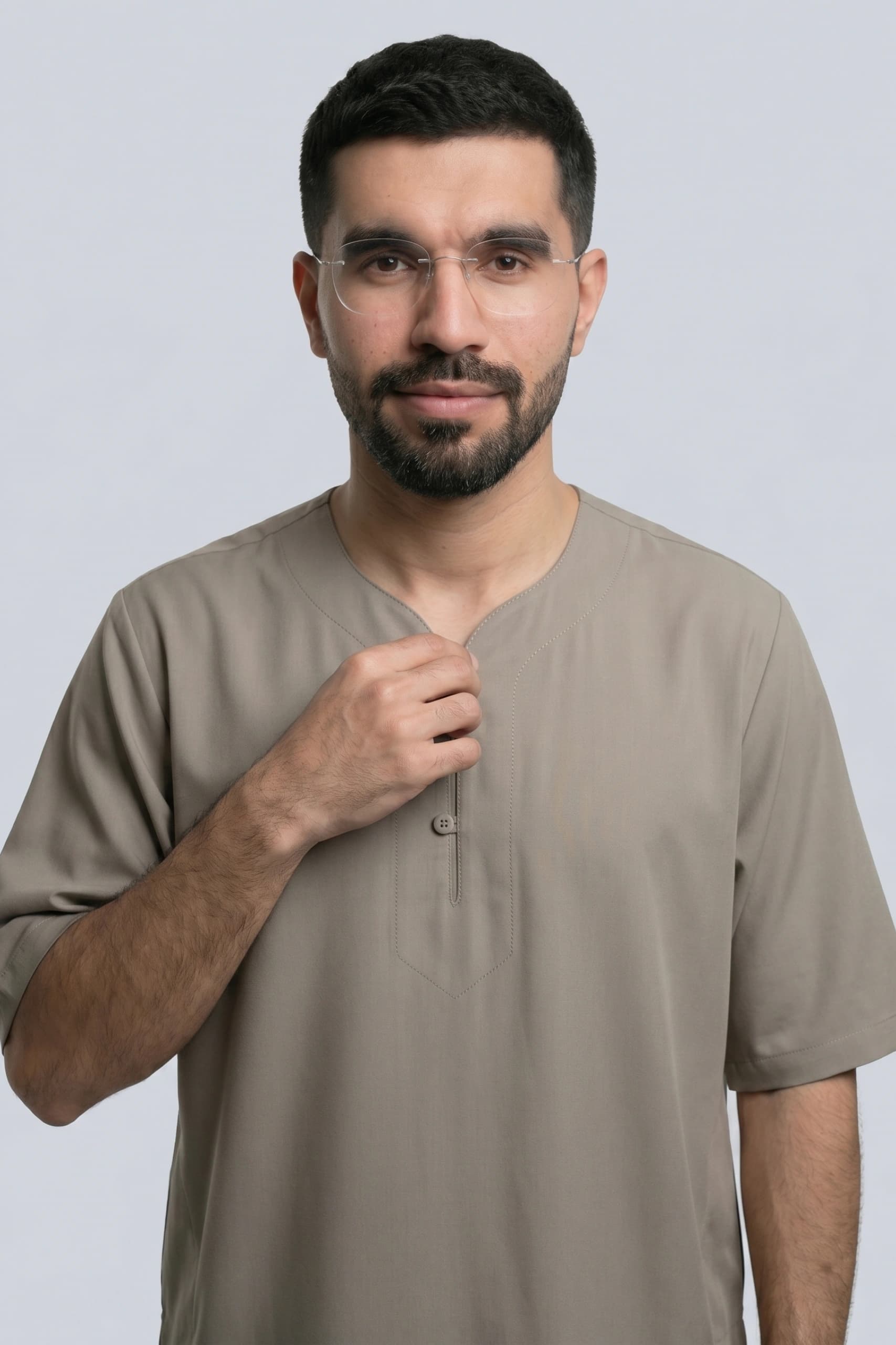 Forgotten Brown Cotton Jalabiya for Men 5