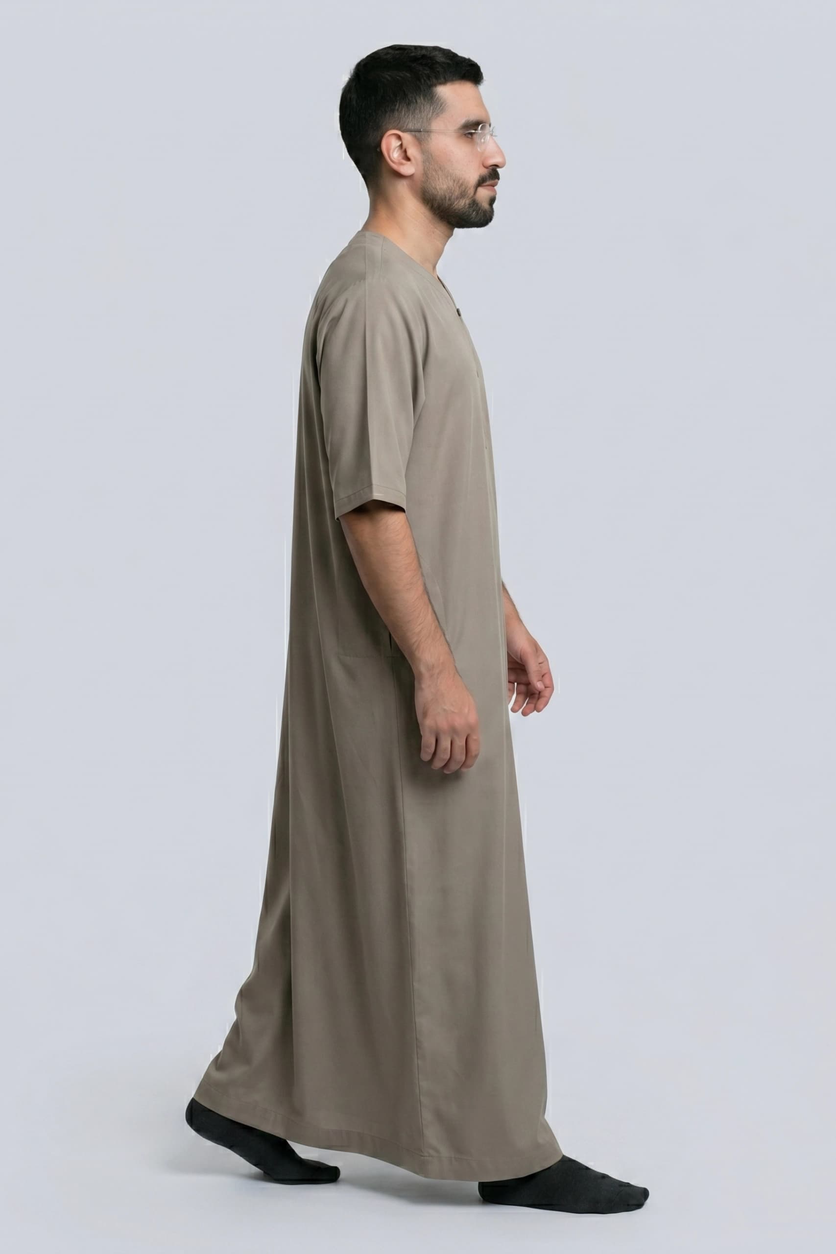 Forgotten Brown Cotton Jalabiya for Men 8