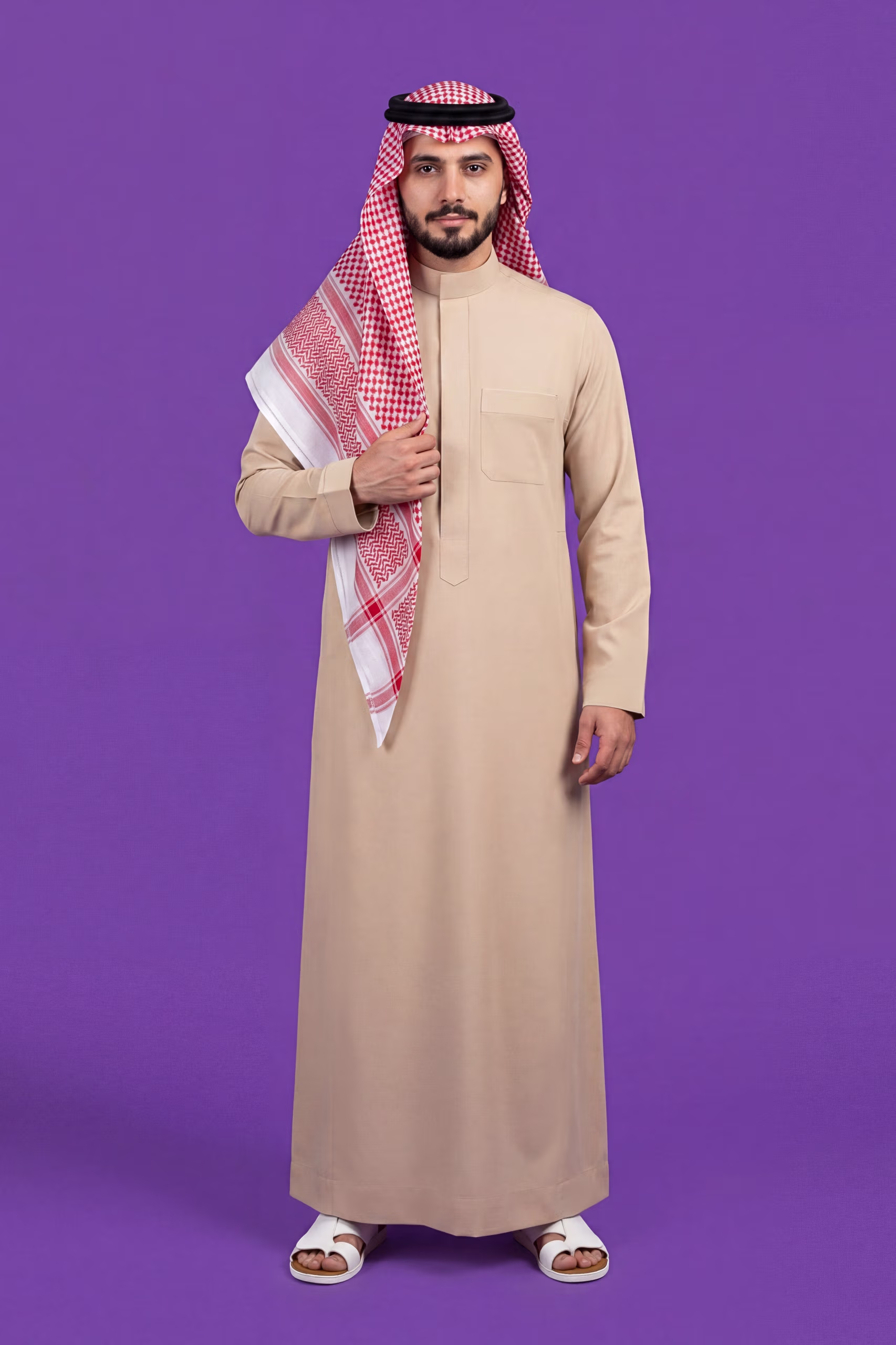 Beige Saudi Thobe thumbnail 1