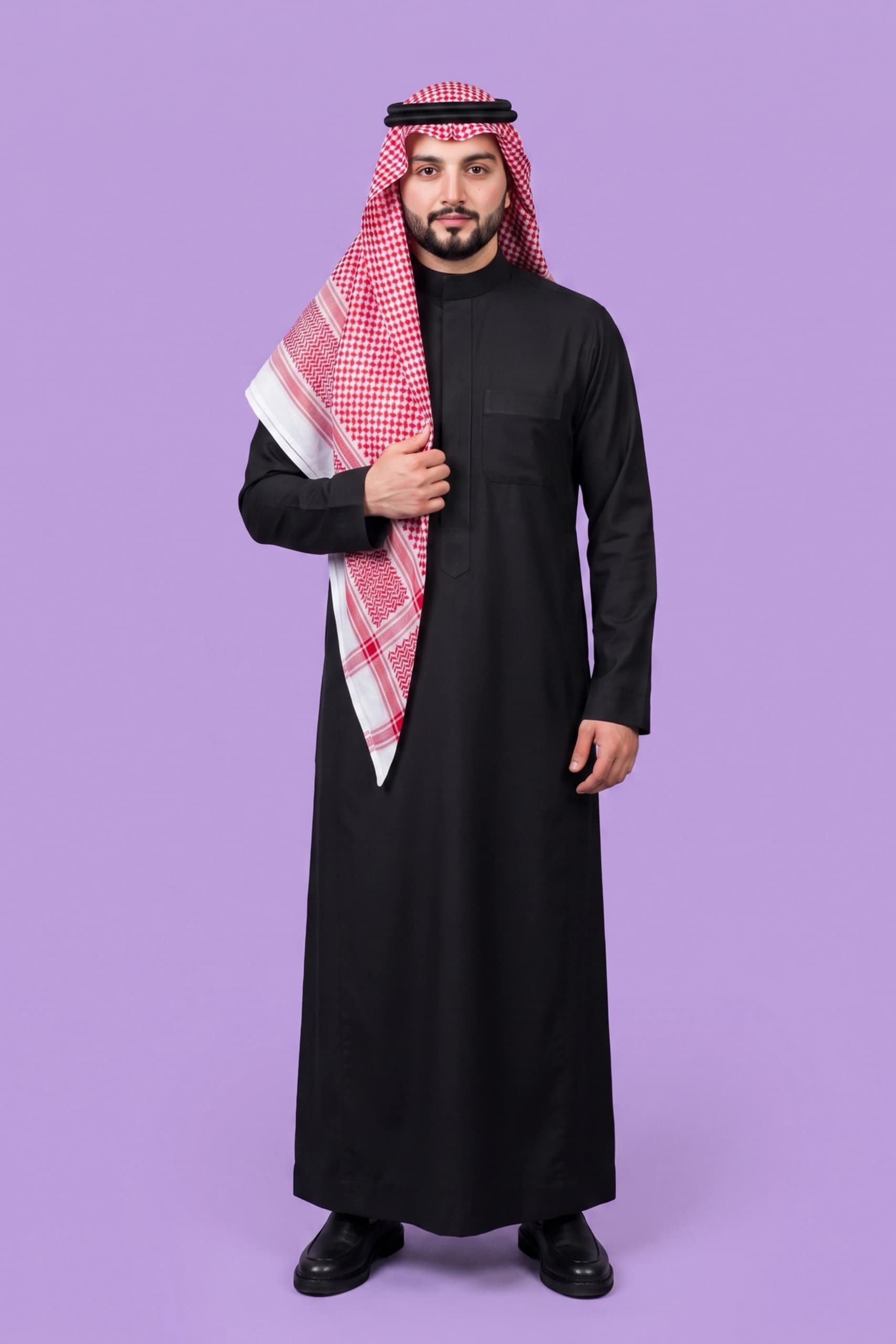 Black Saudi Thobe (Poly-Cotton) thumbnail 1