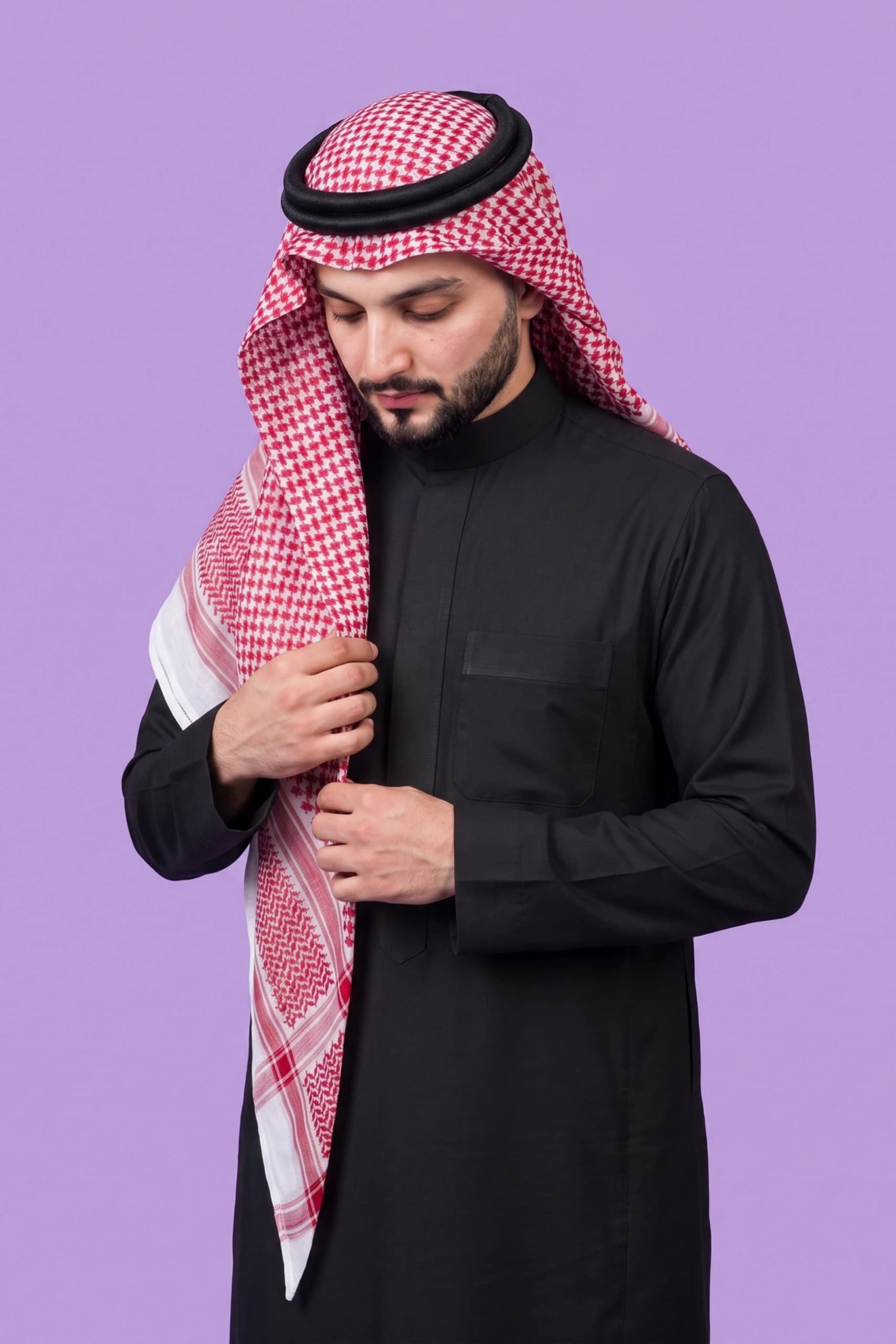 Black Saudi Thobe (Poly-Cotton) 4