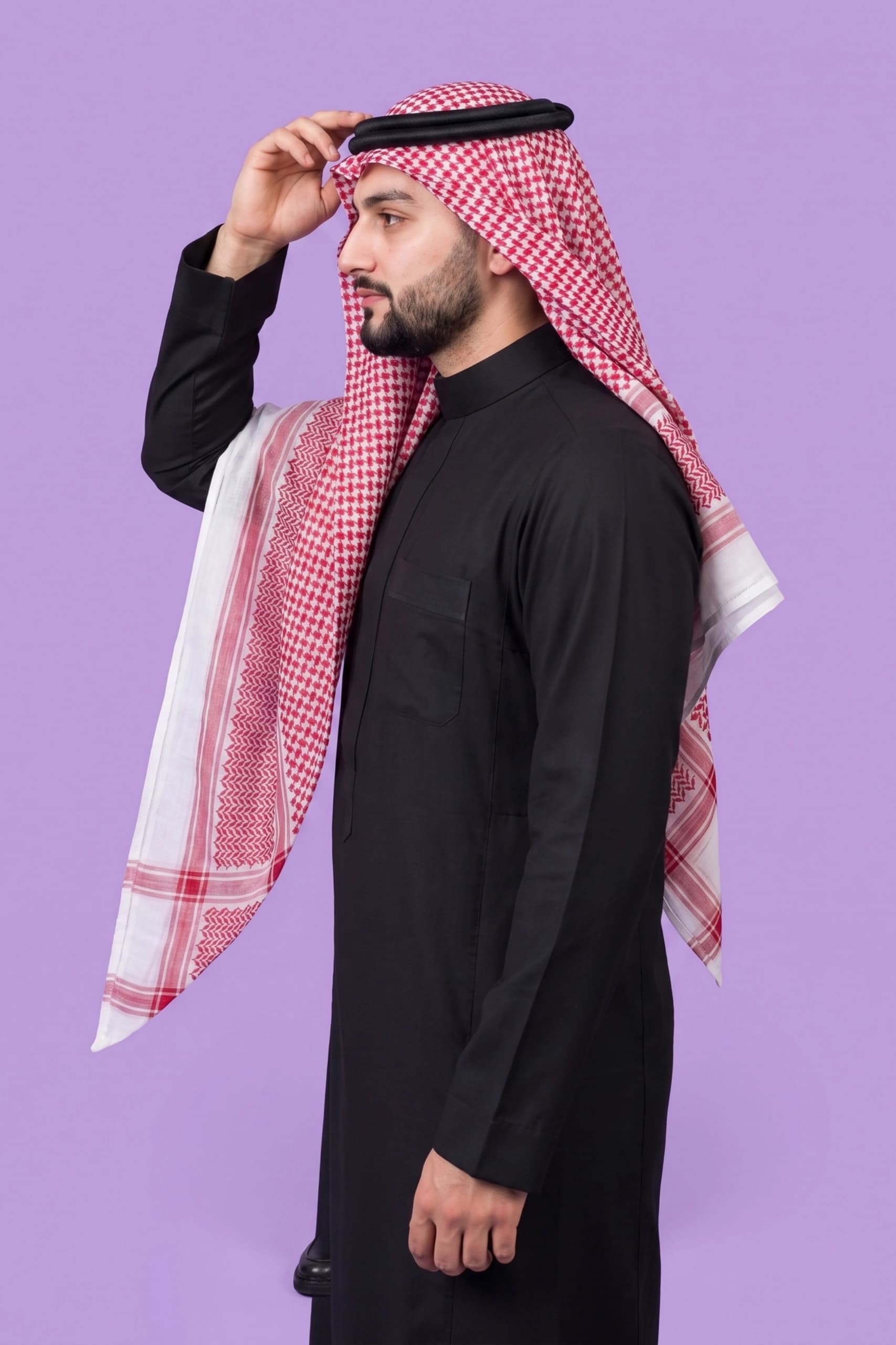 Black Saudi Thobe (Poly-Cotton) 7