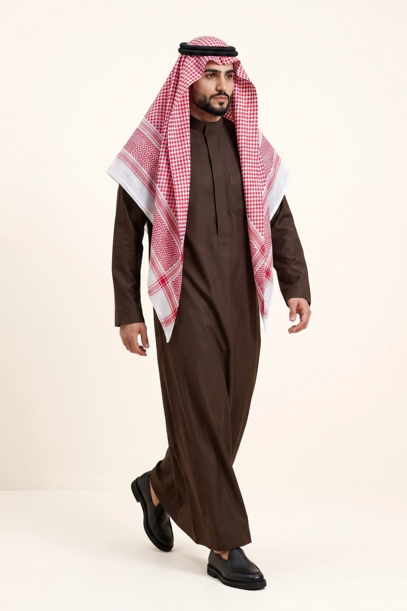 Dark Brown Saudi Thobe (Poly-Cotton) thumbnail 1