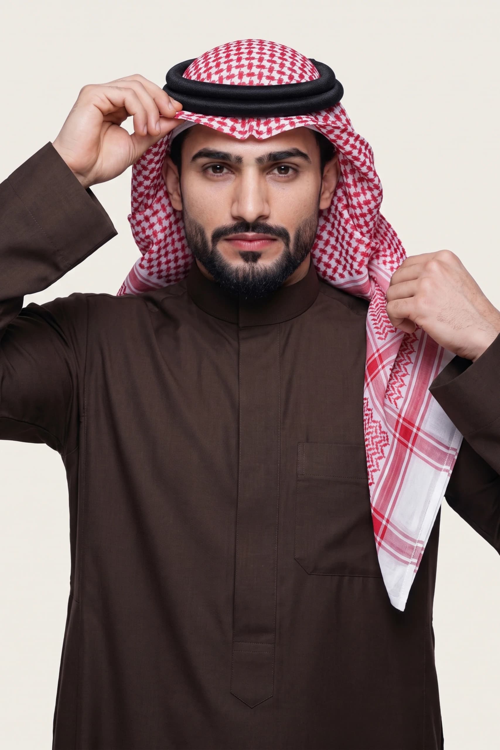 Dark Brown Saudi Thobe (Poly-Cotton) 2