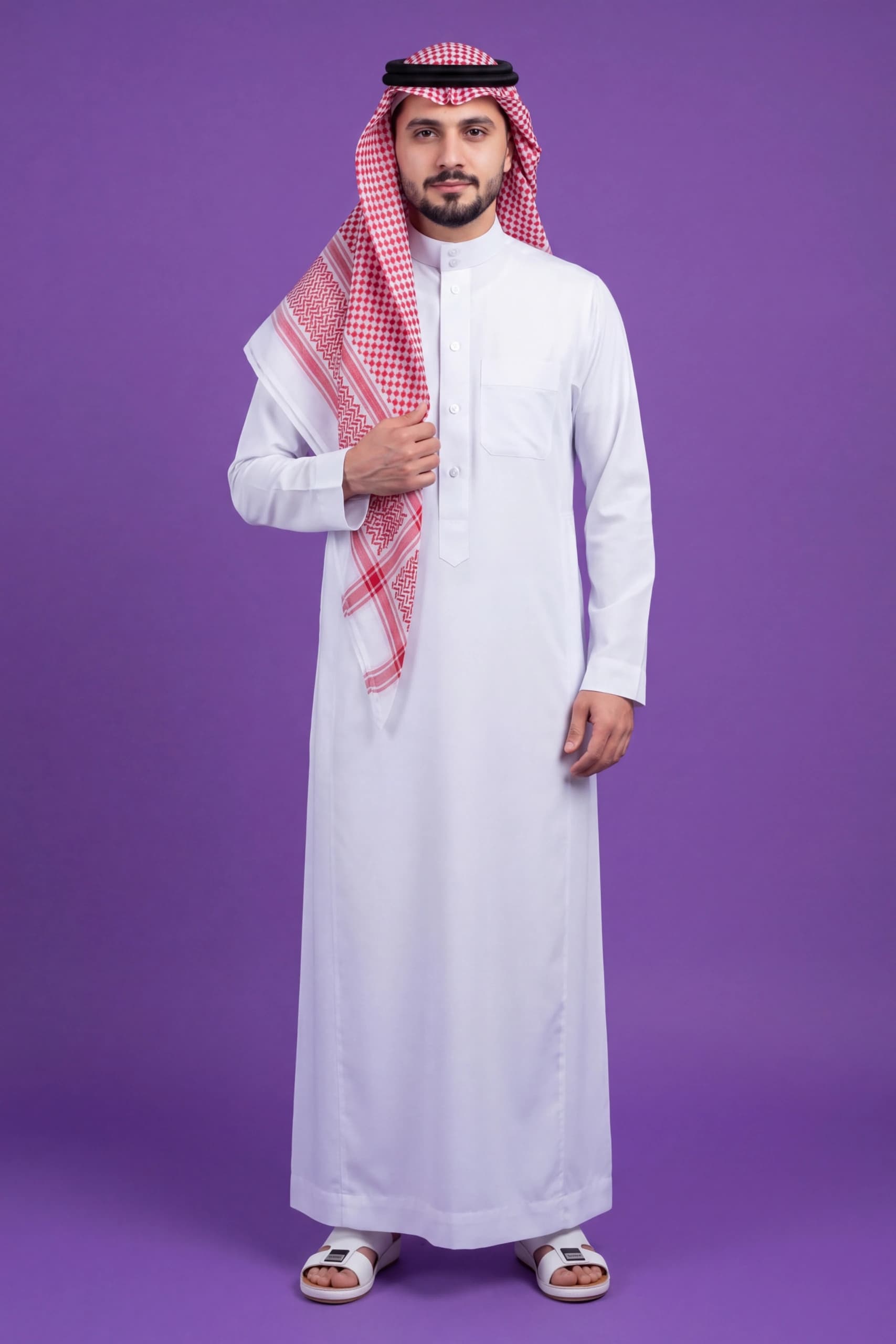 Glacier White Saudi Thobe thumbnail 1