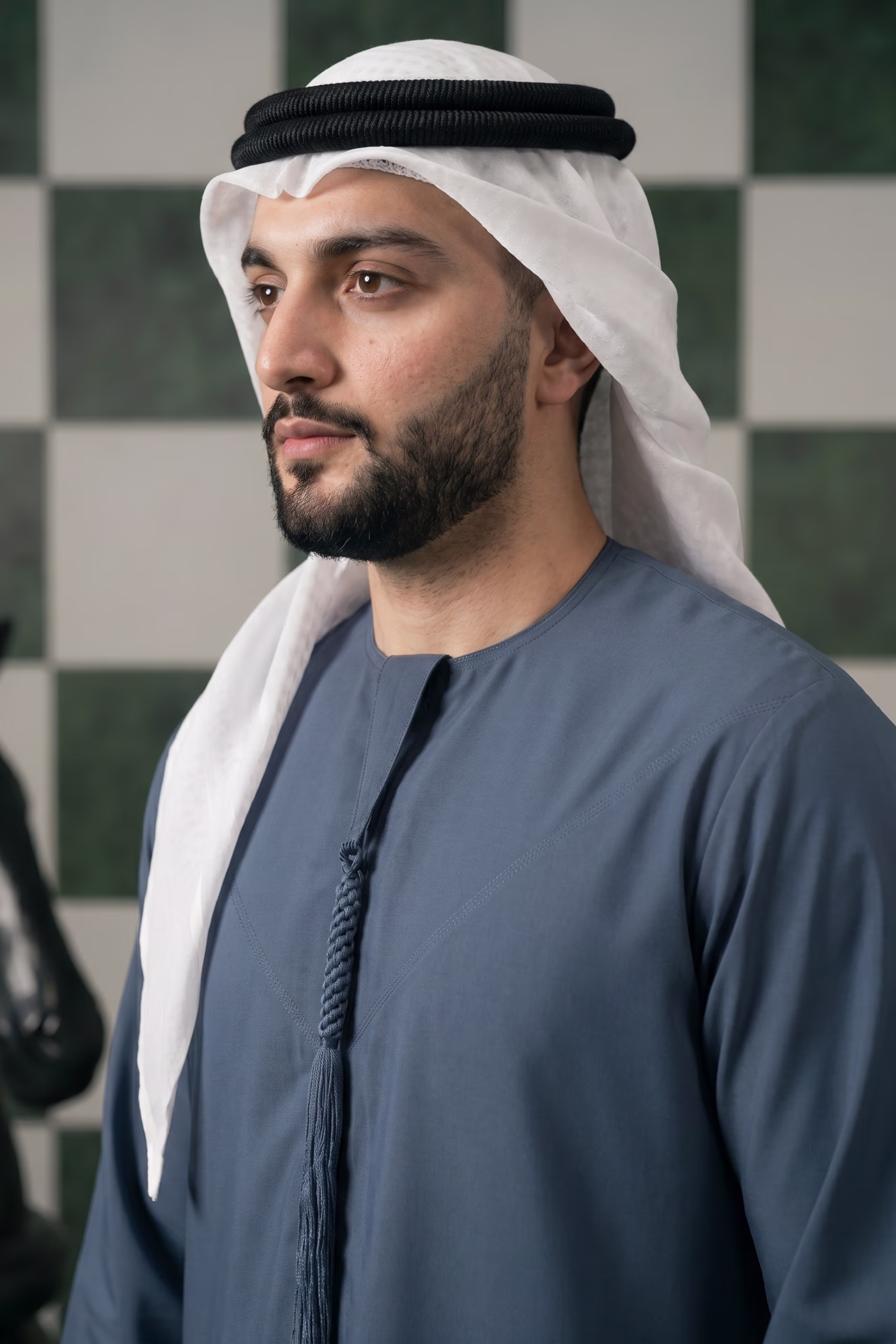 Luxury Steel Blue Emirati Kandura 2