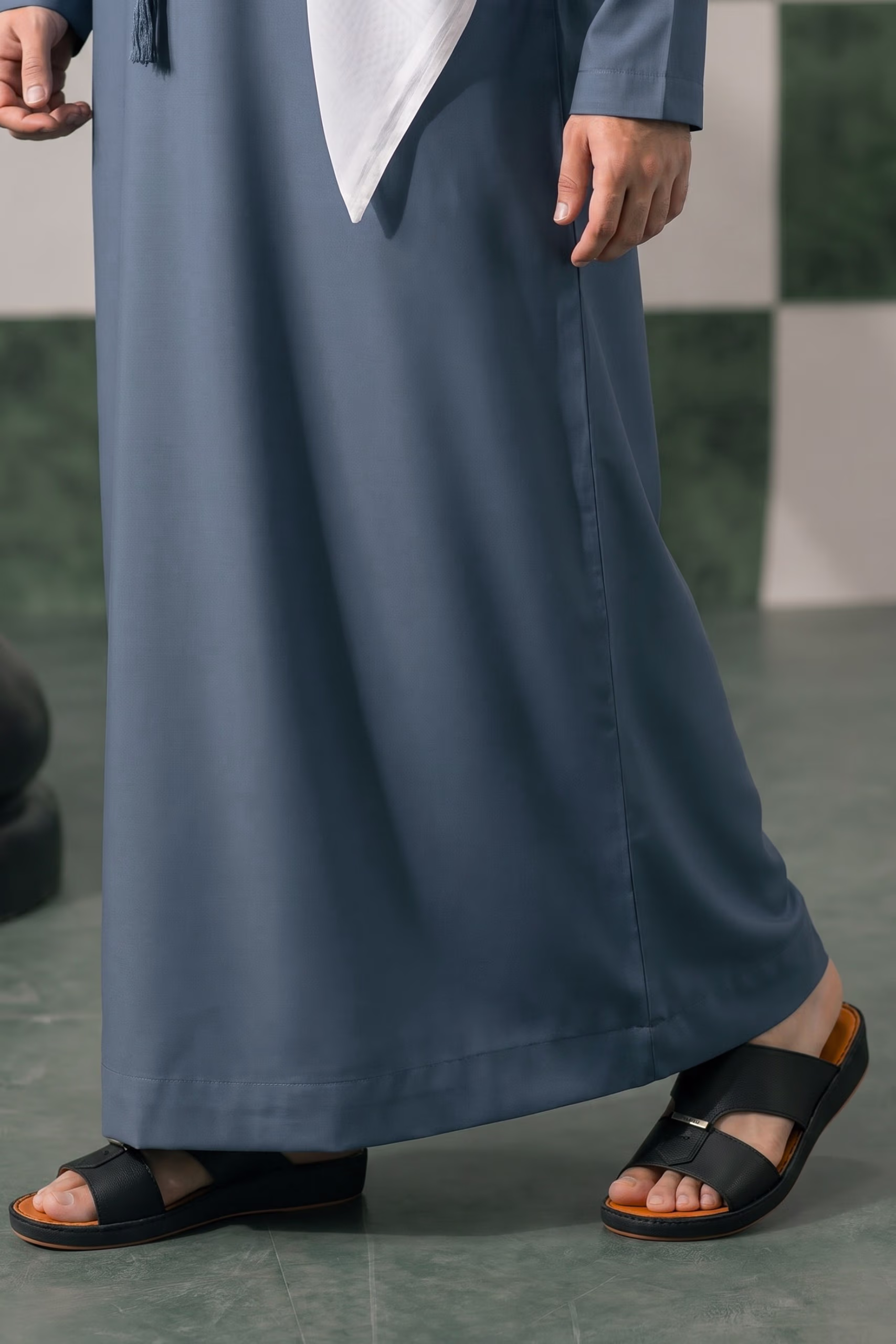 Luxury Steel Blue Emirati Kandura 8