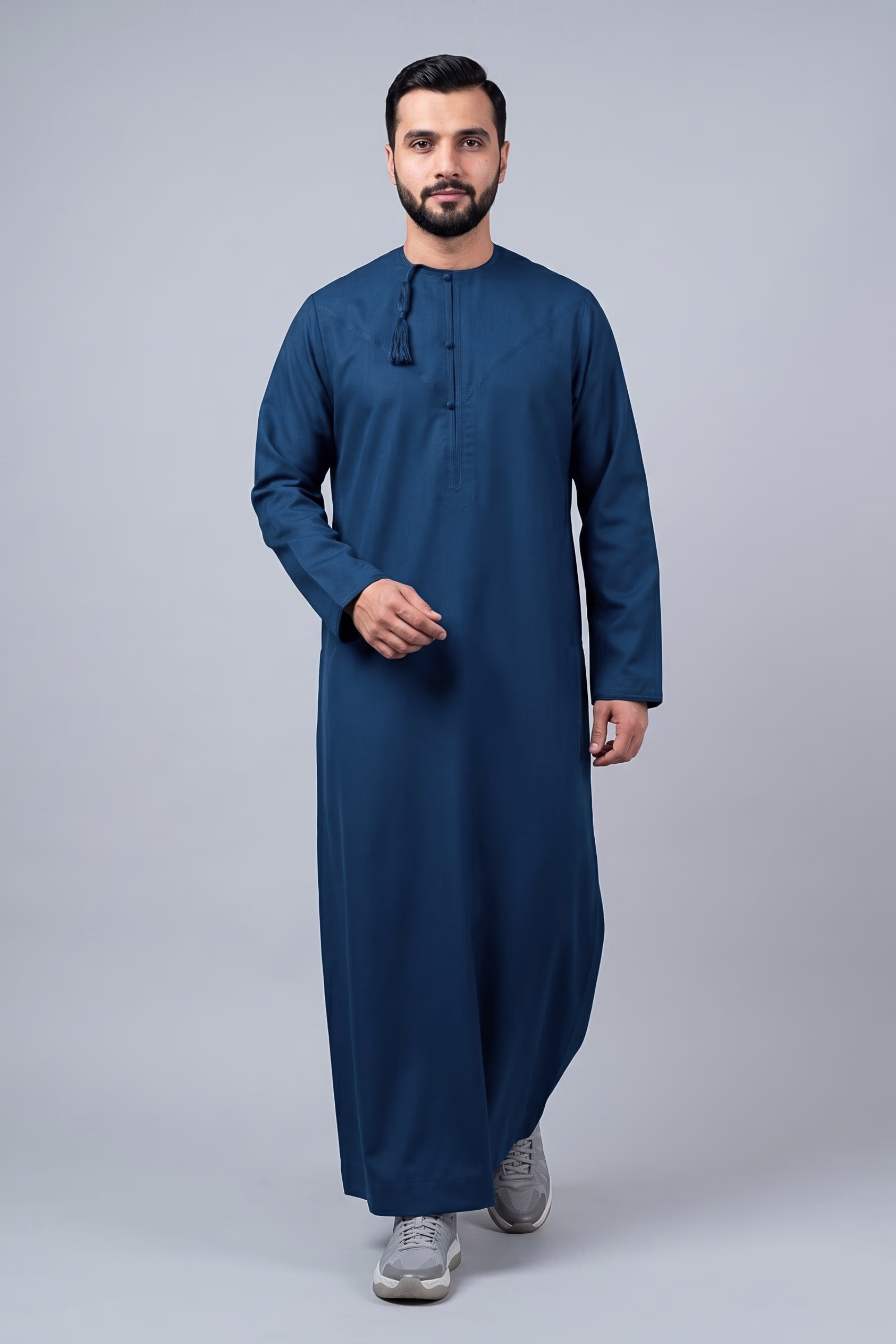 Navy Blue Omani Dishdasha 1