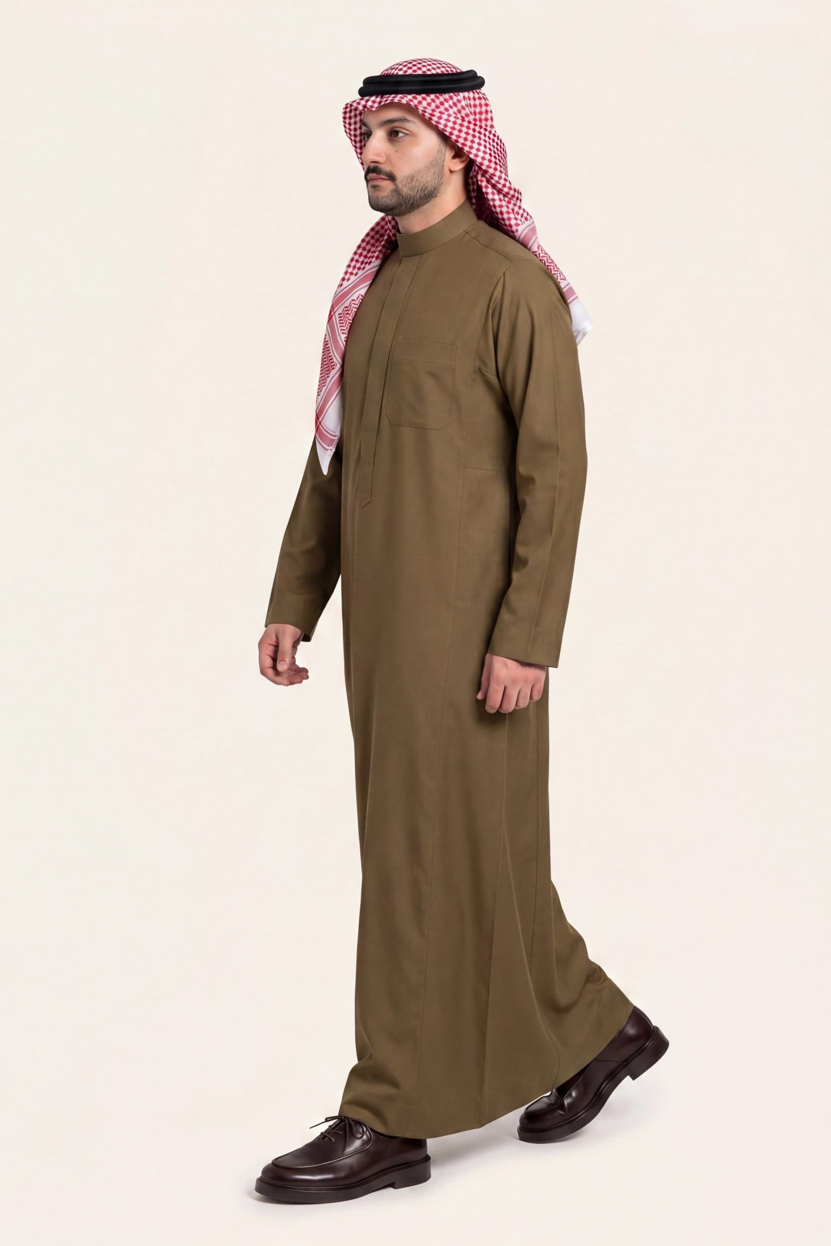 Olive Brown Saudi Thobe 4