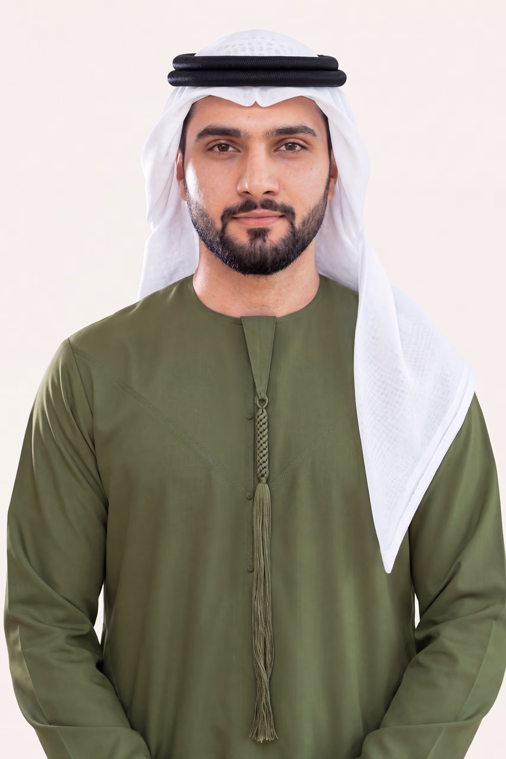 Olive Emirati Kandura | By Shabab al Yola with Premium Japan Fabric - Stellar Edition