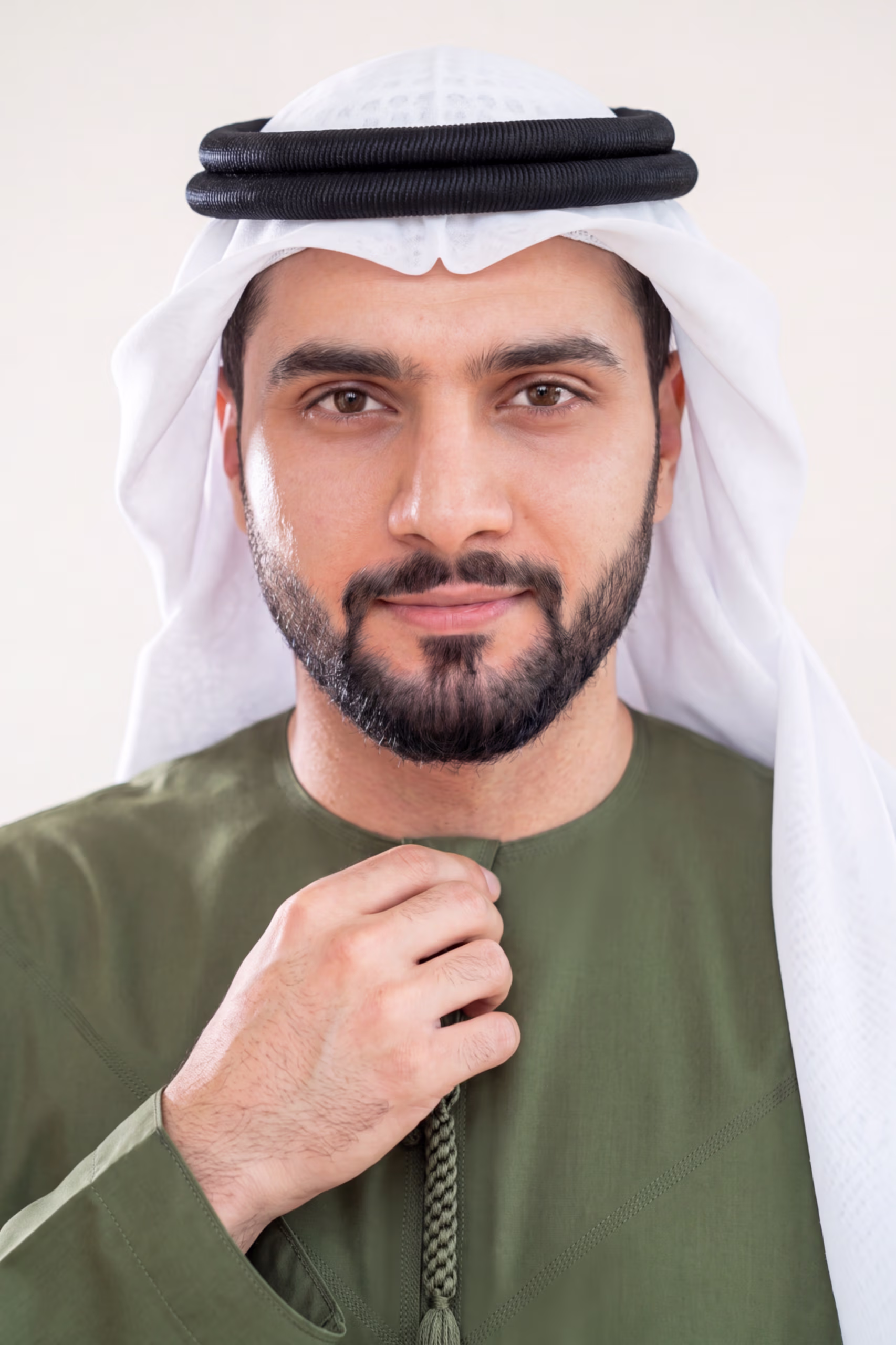 Olive Emirati Kandura | By Shabab al Yola with Premium Japan Fabric - Stellar Edition