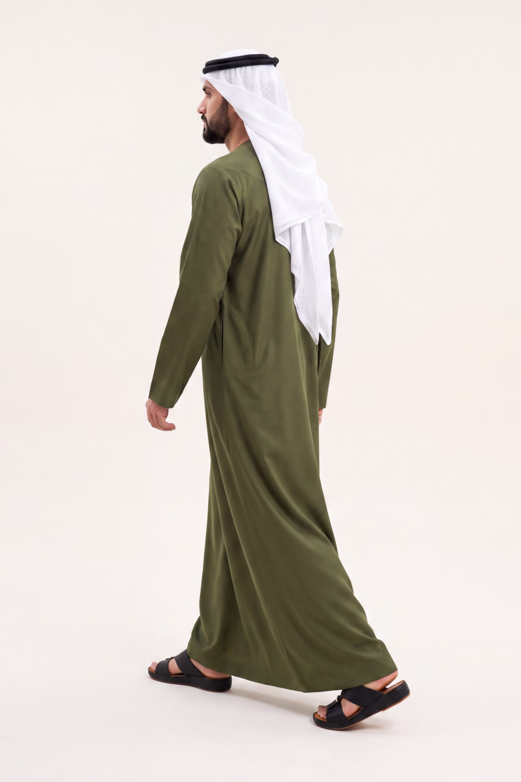 Olive Emirati Kandura | By Shabab al Yola with Premium Japan Fabric - Stellar Edition