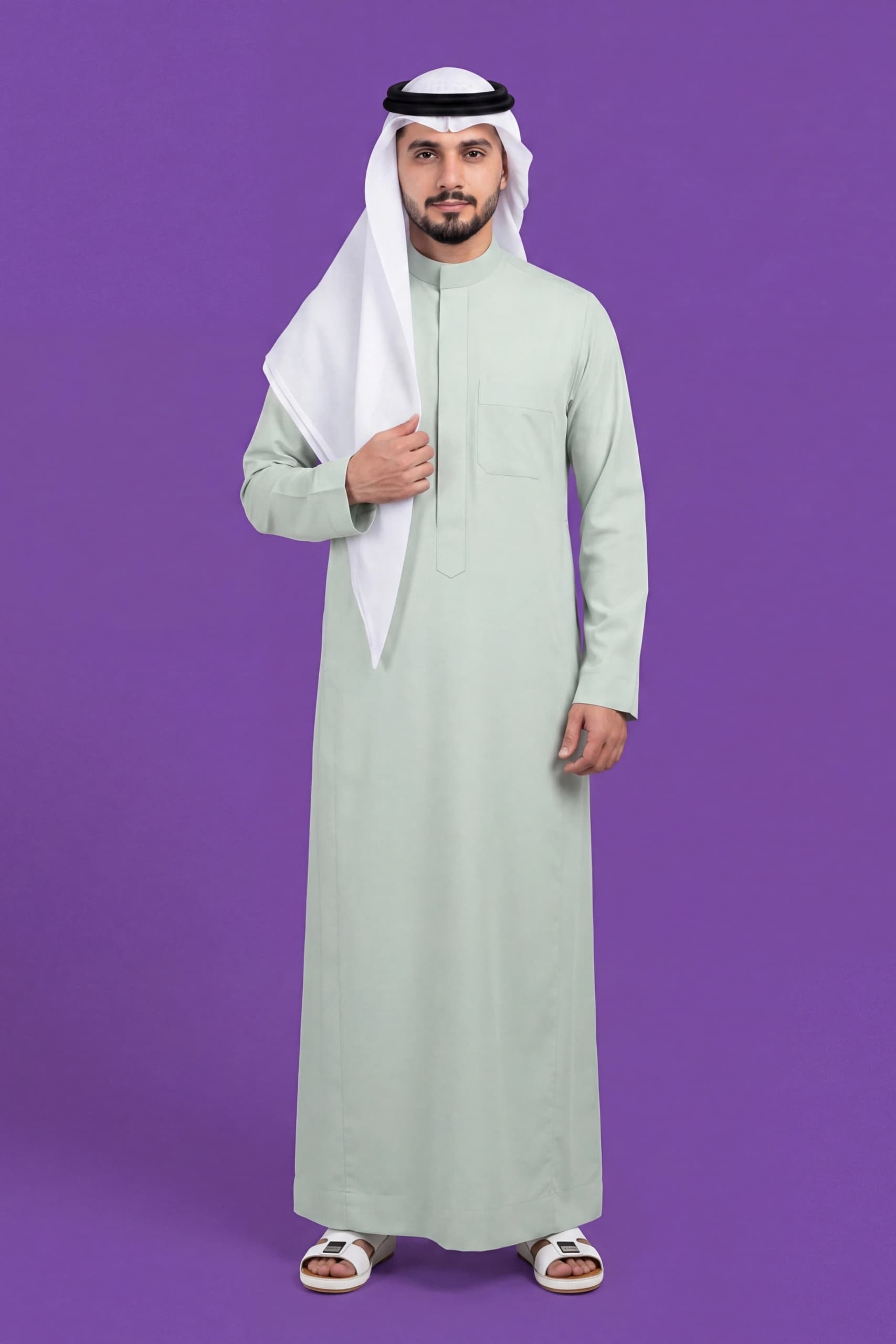 Pale Green Saudi Thobe 7