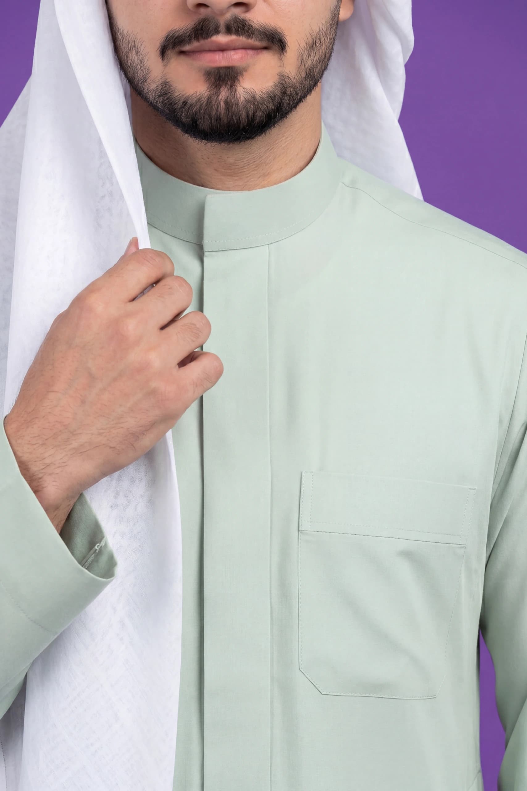 Pale Green Saudi Thobe 9