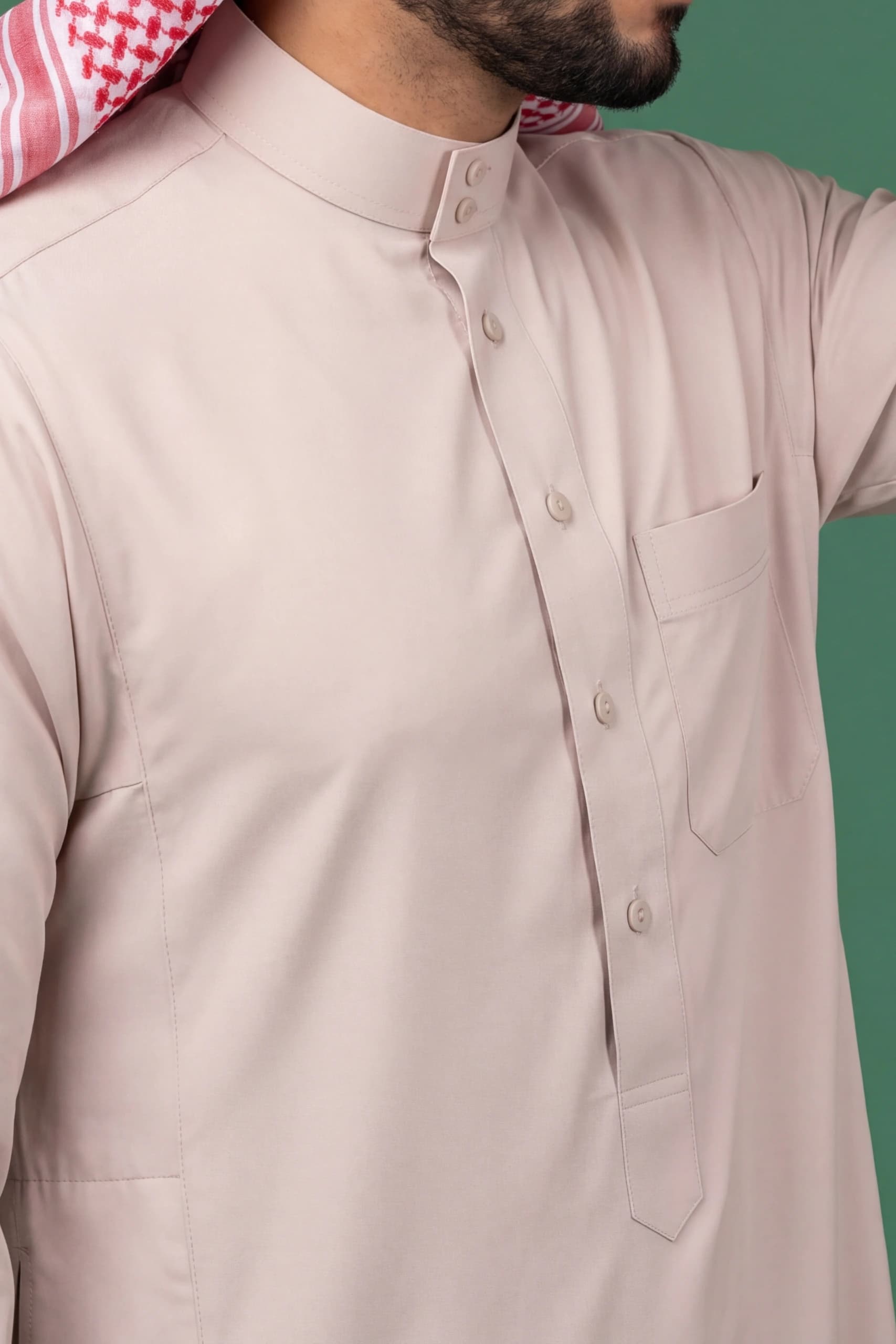 Pale pink Saudi Thobe 5