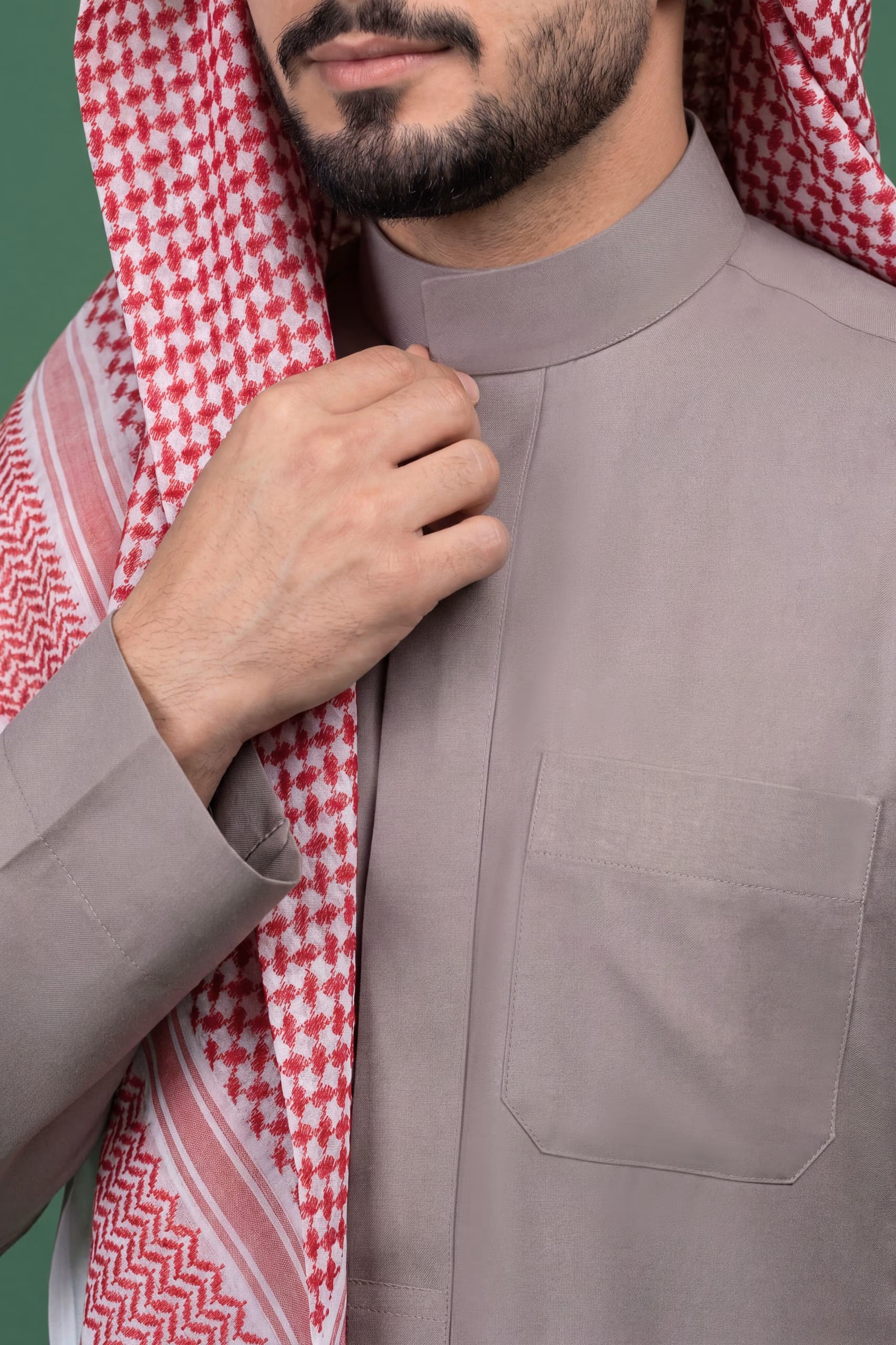 Pinkish Grey Saudi Thobe 6