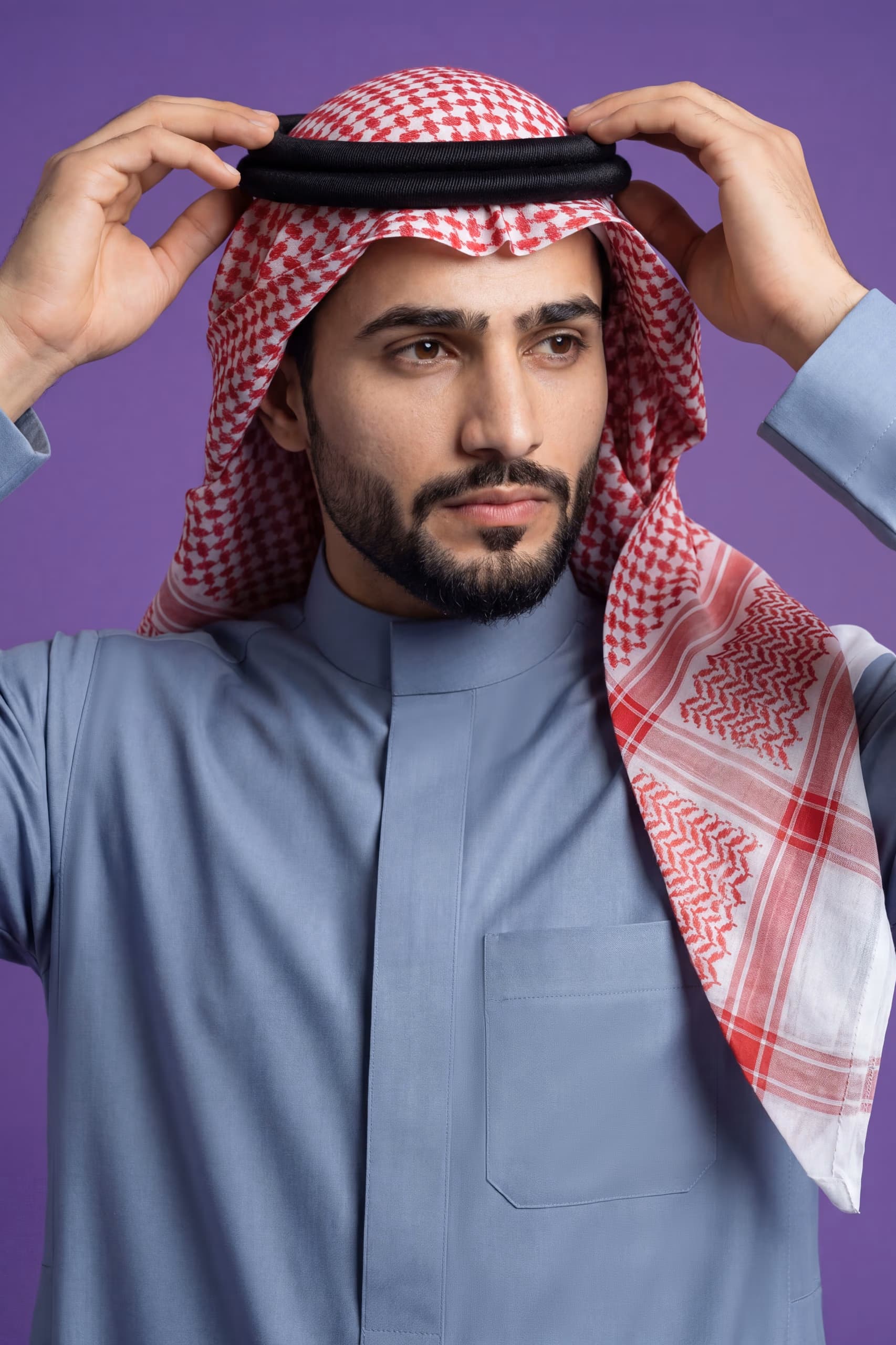 Steel Blue Saudi Thobe 3