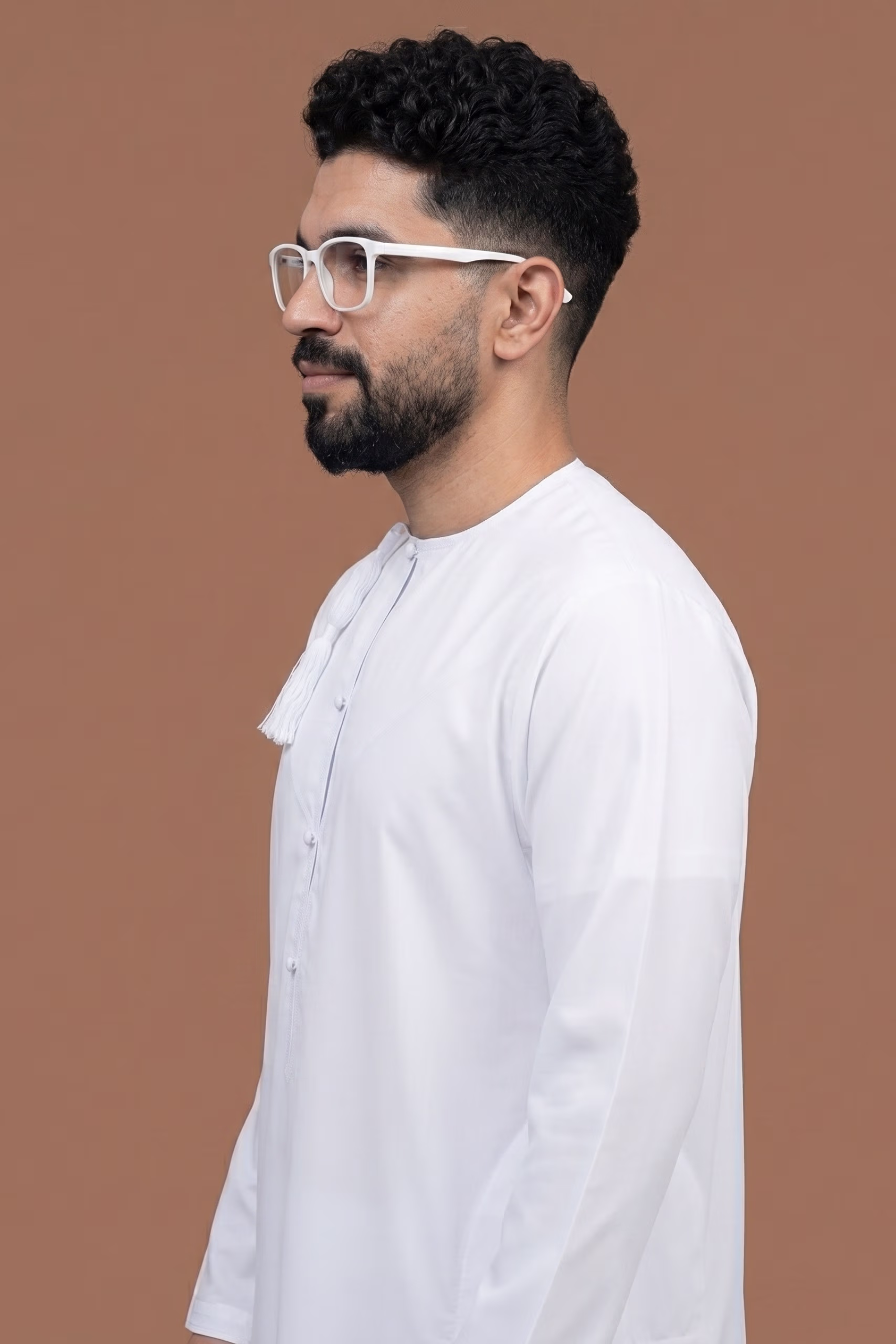 دشداشة عمانية بيضاء thumbnail 4