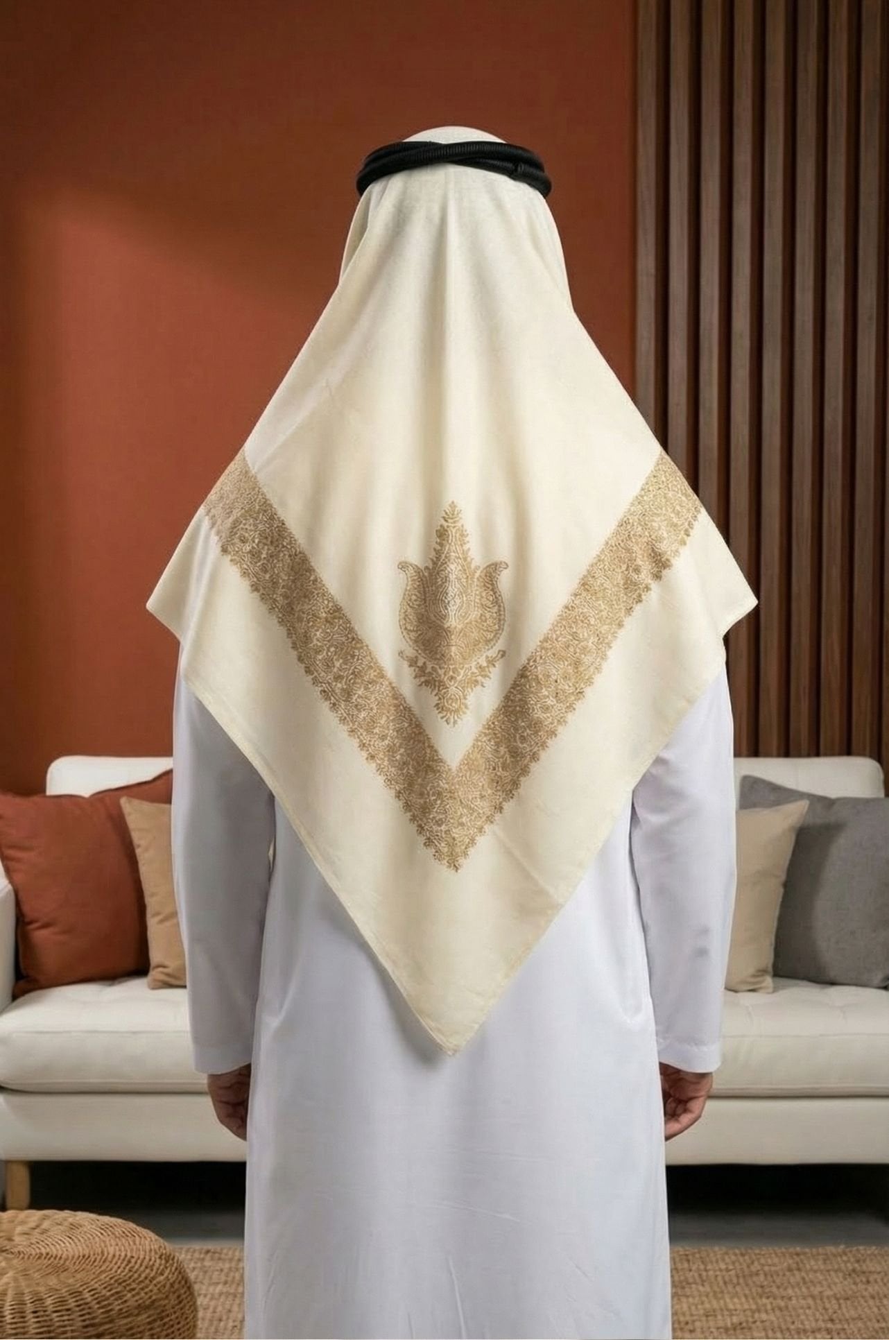 Cream Arabic Shawl by Shabab Al Yola – Abu Dhabi 1