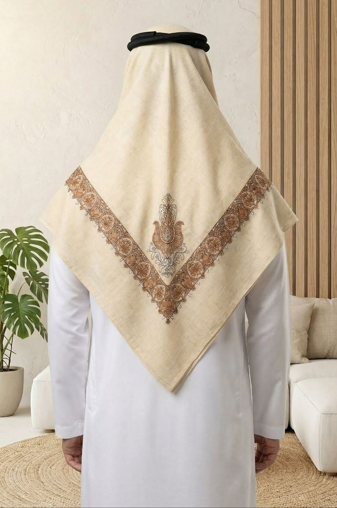 Ivory Sand Arabic Shawl by Shabab Al Yola – Abu Dhabi 1