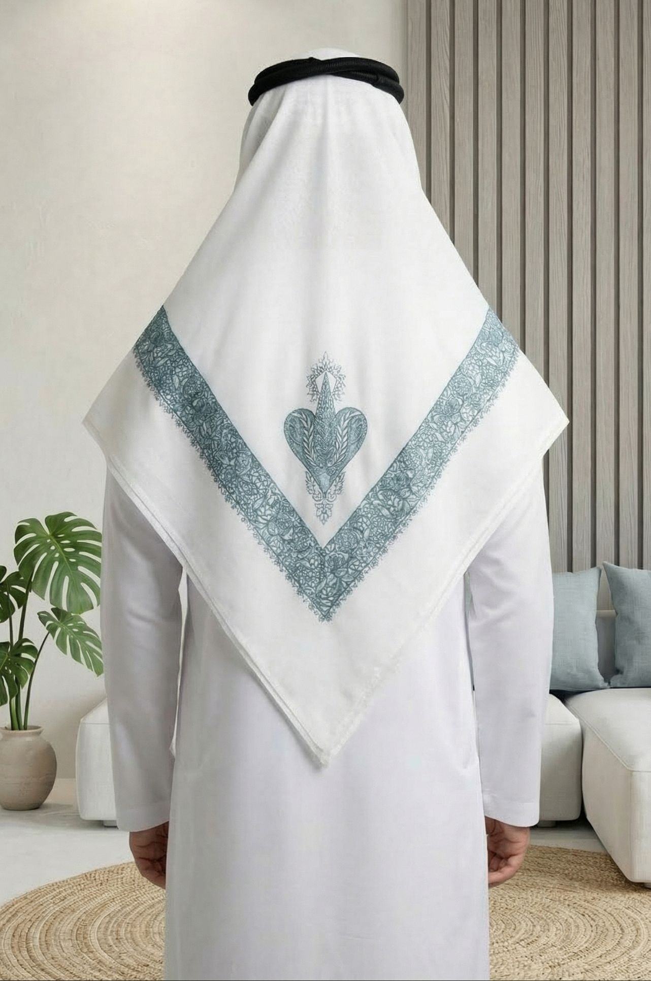 Soft White Arabic Shawl by Shabab Al Yola – Abu Dhabi 1
