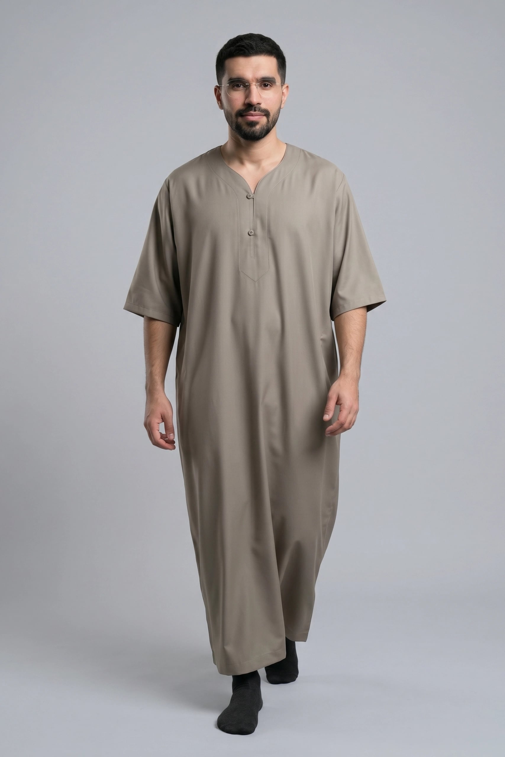 Forgotten Brown Cotton Jalabiya for Men 1