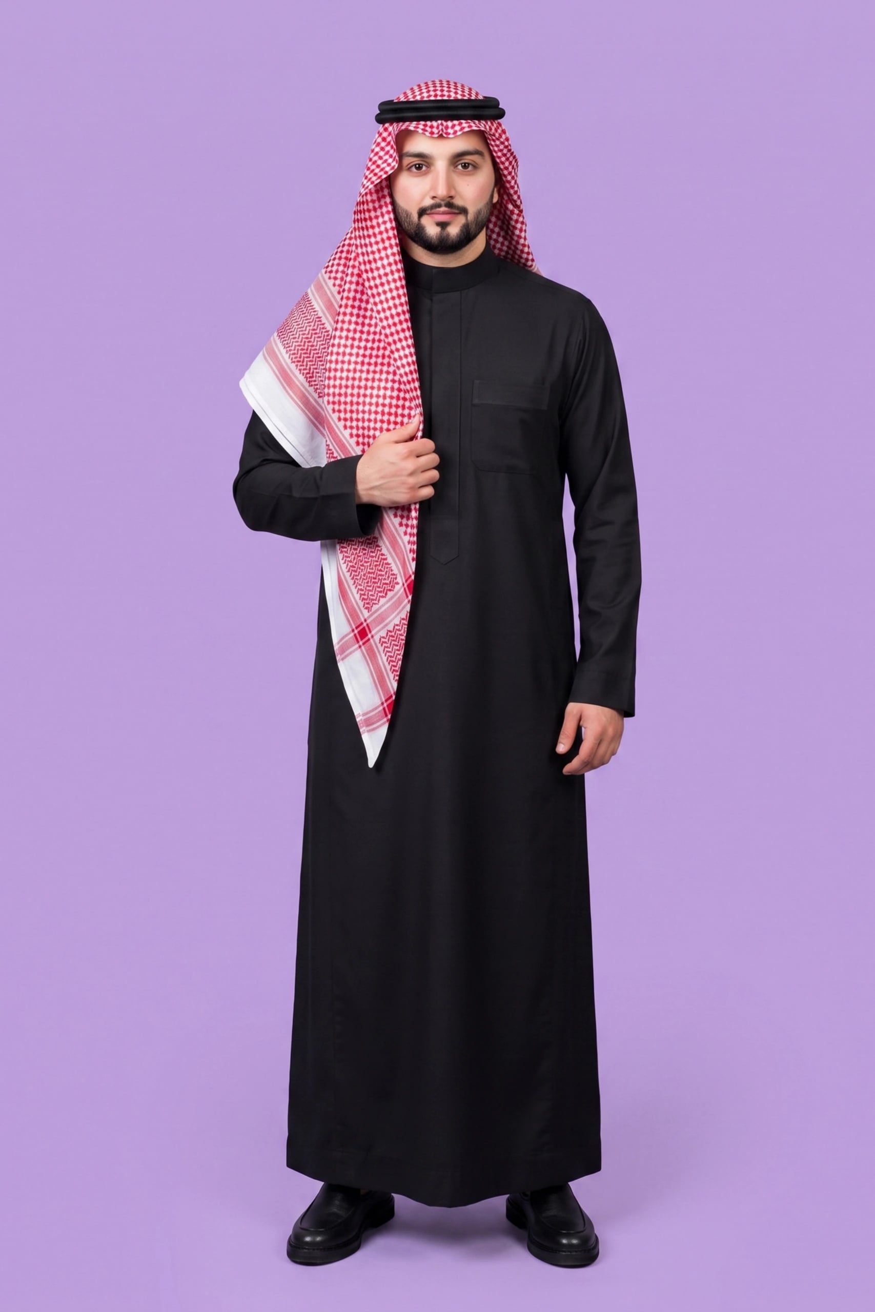 Black Saudi Thobe (Poly-Cotton) 1