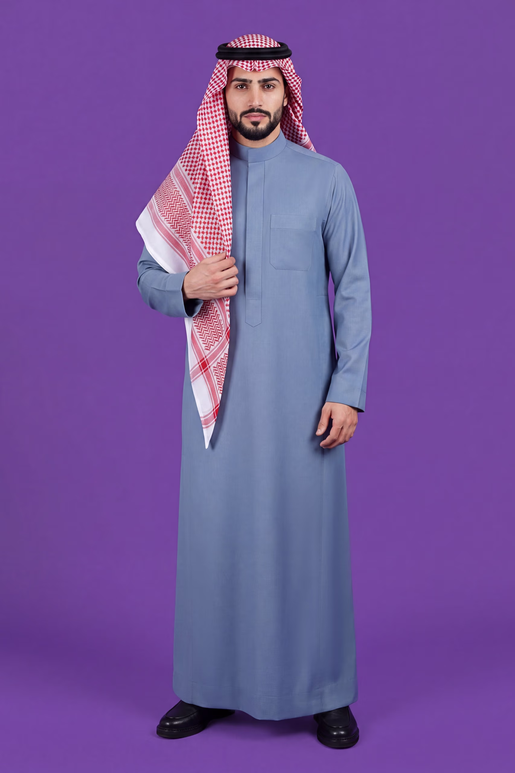 Steel Blue Saudi Thobe 1