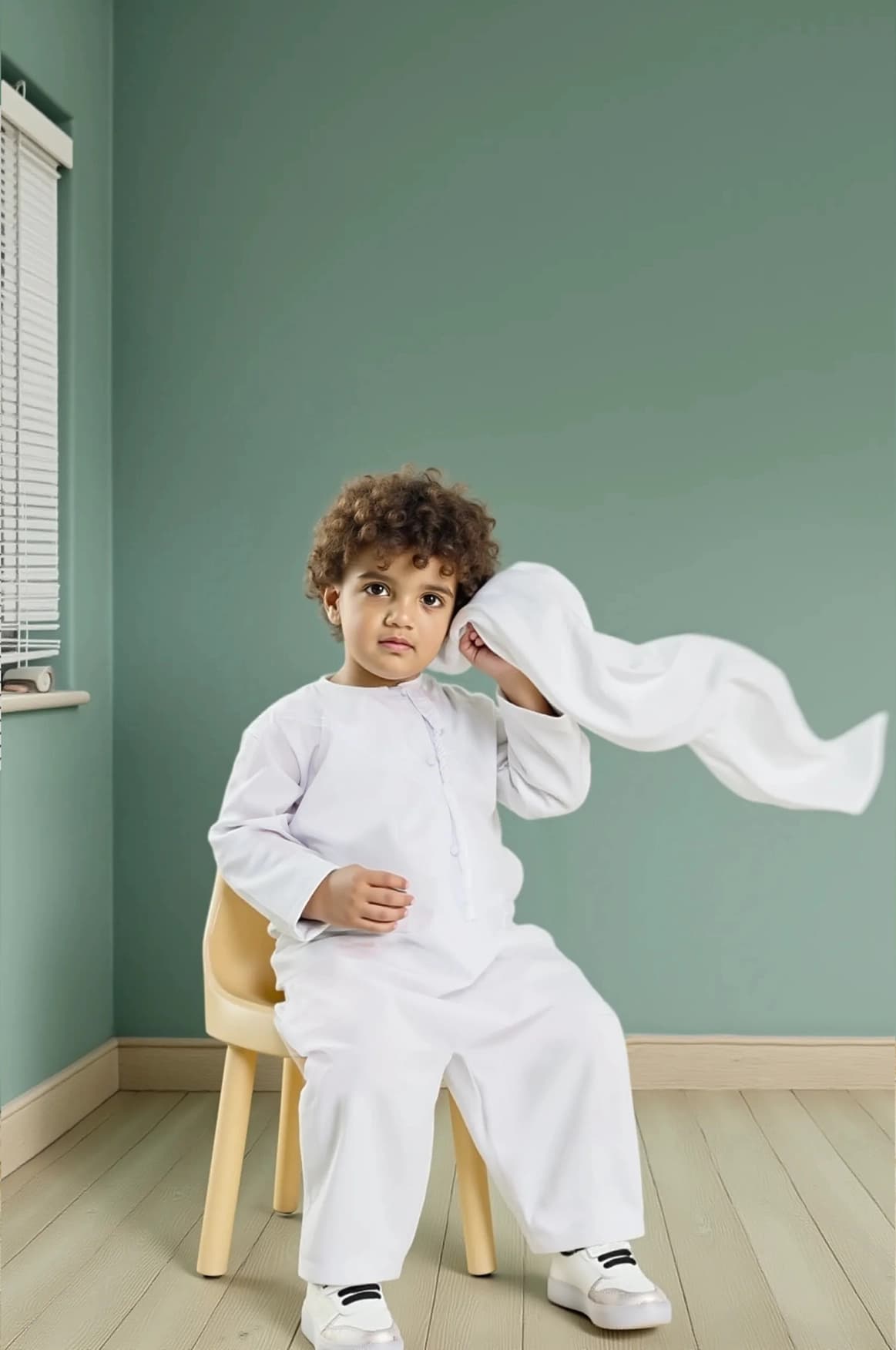 Kids Kandora by Shabab al Yola - Premium Fabric - 2