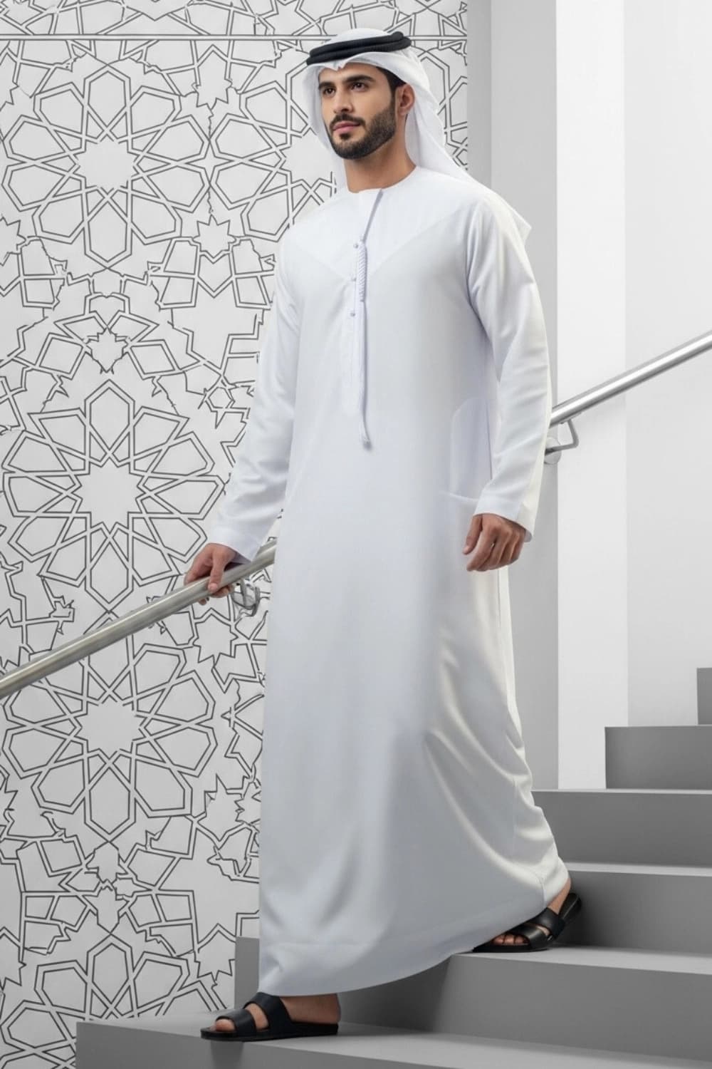 كندورة باللون الأبيض | من شباب اليولة بأجود الأقمشة - إصدار إيليت - 5