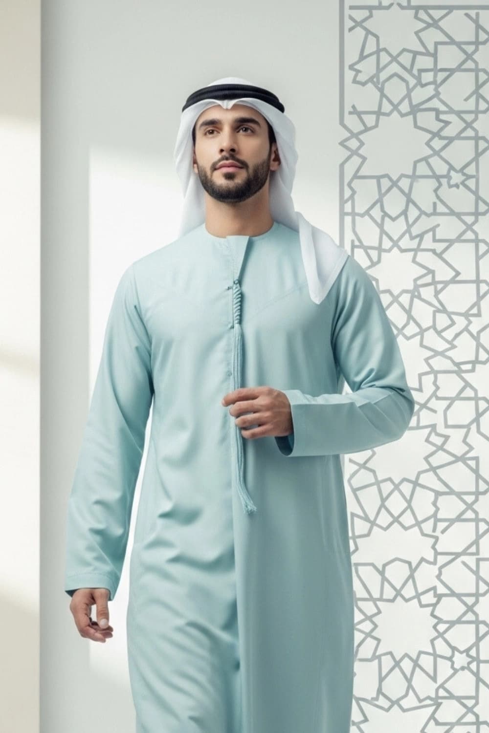 Sea Foam Kandura | Design by Shabab al Yola | Finest Fabric - Elite Edition - 2