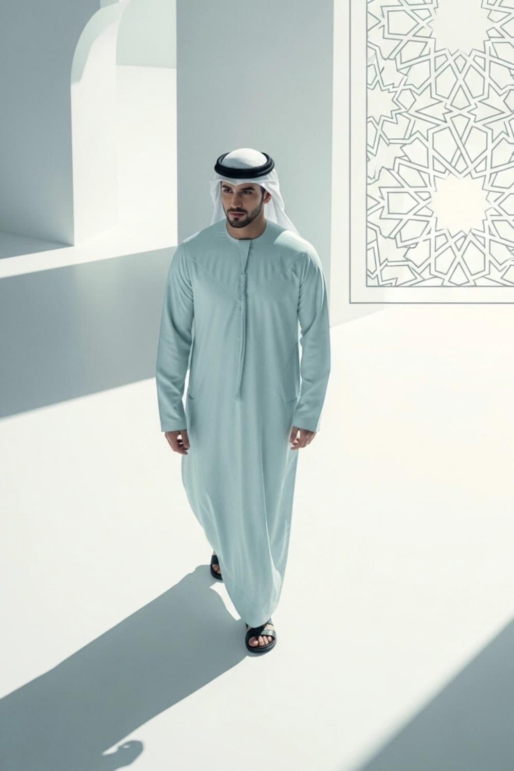 Sea Foam Kandura | Design by Shabab al Yola | Finest Fabric - Elite Edition - 4