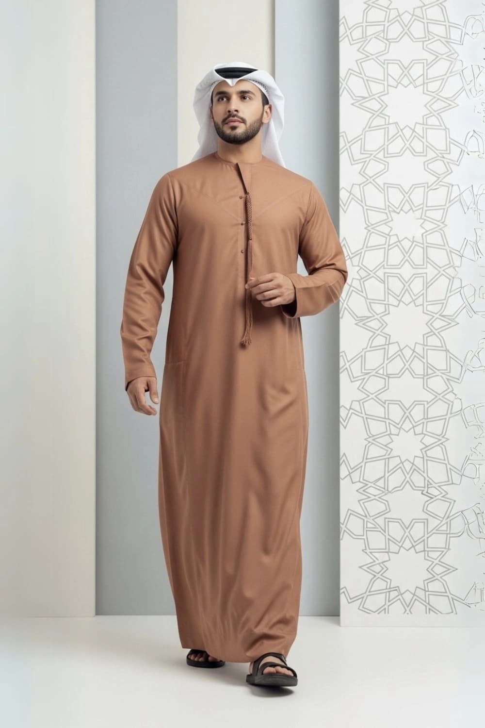 Terracotta Emirati Kandura | By Shabab al Yola with Premium Japan Fabric - Stellar Edition - 1