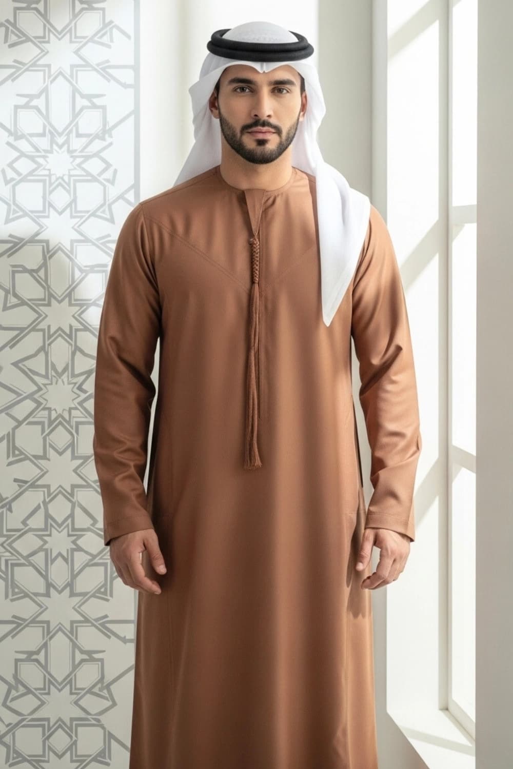 Terracotta Emirati Kandura | By Shabab al Yola with Premium Japan Fabric - Stellar Edition - 4