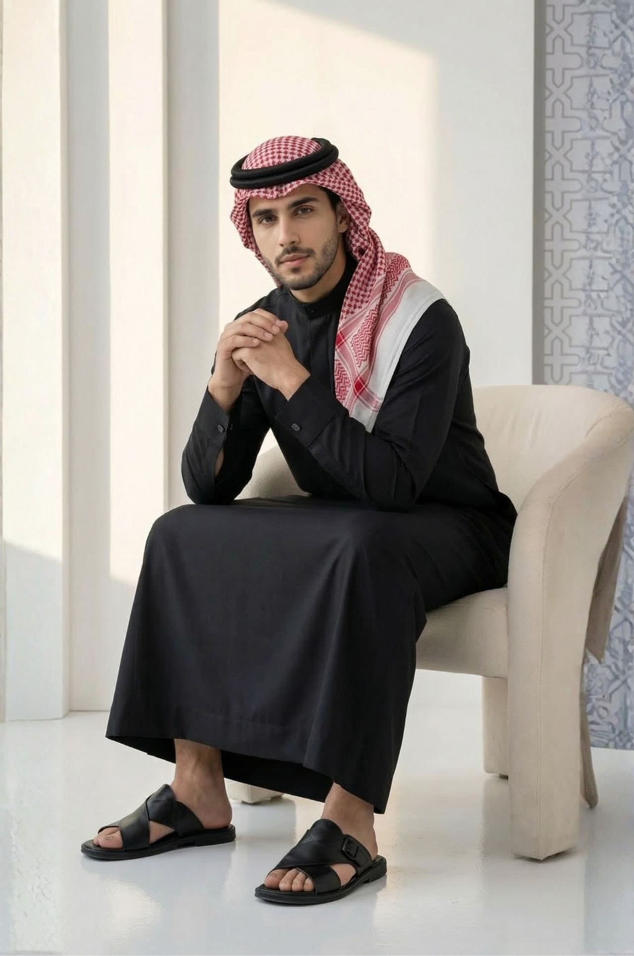 Royal Black Kuwaiti Dishdasha - Stellar Edition