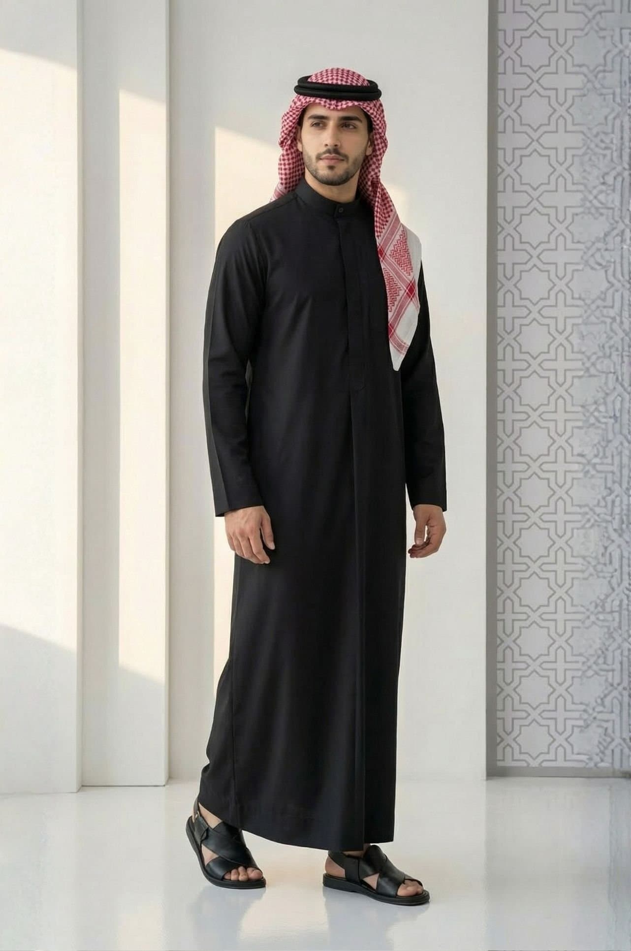 Royal Black Kuwaiti Dishdasha - Stellar Edition