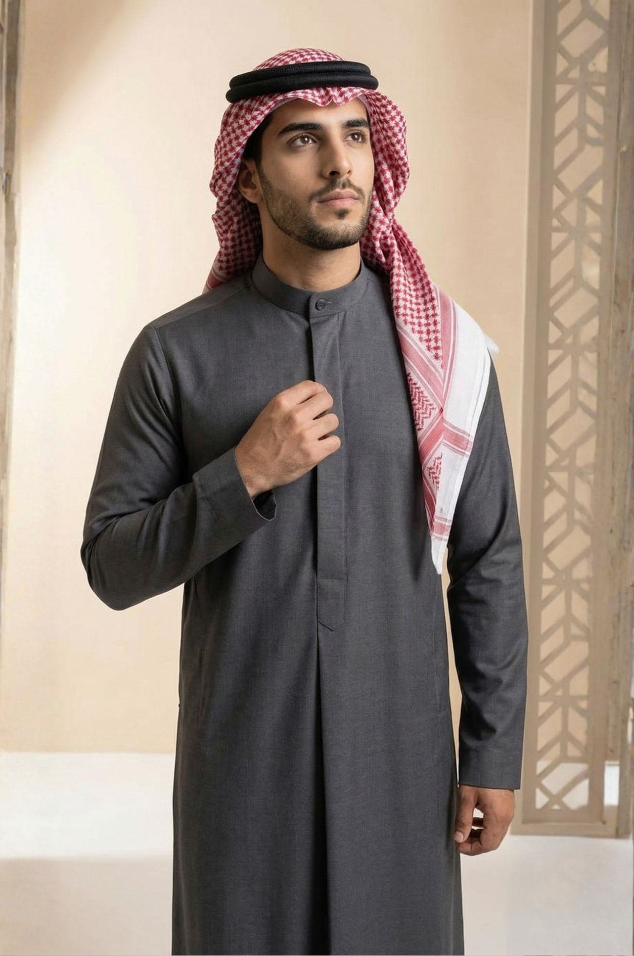 Charcoal Grey Kuwaiti Dishdasha - Elite Edition