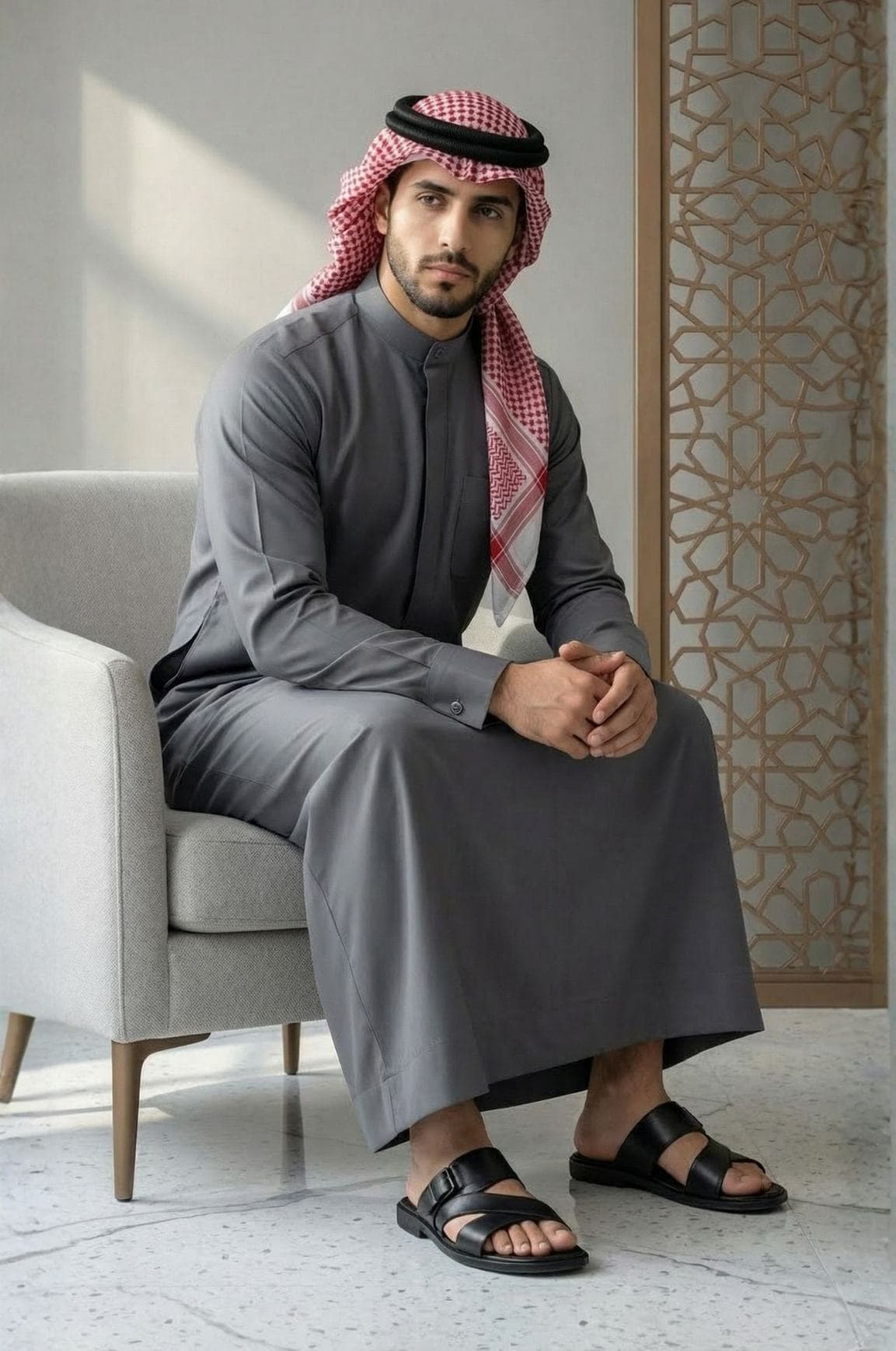 Graphite Grey Kuwaiti Dishdasha - Stellar Edition