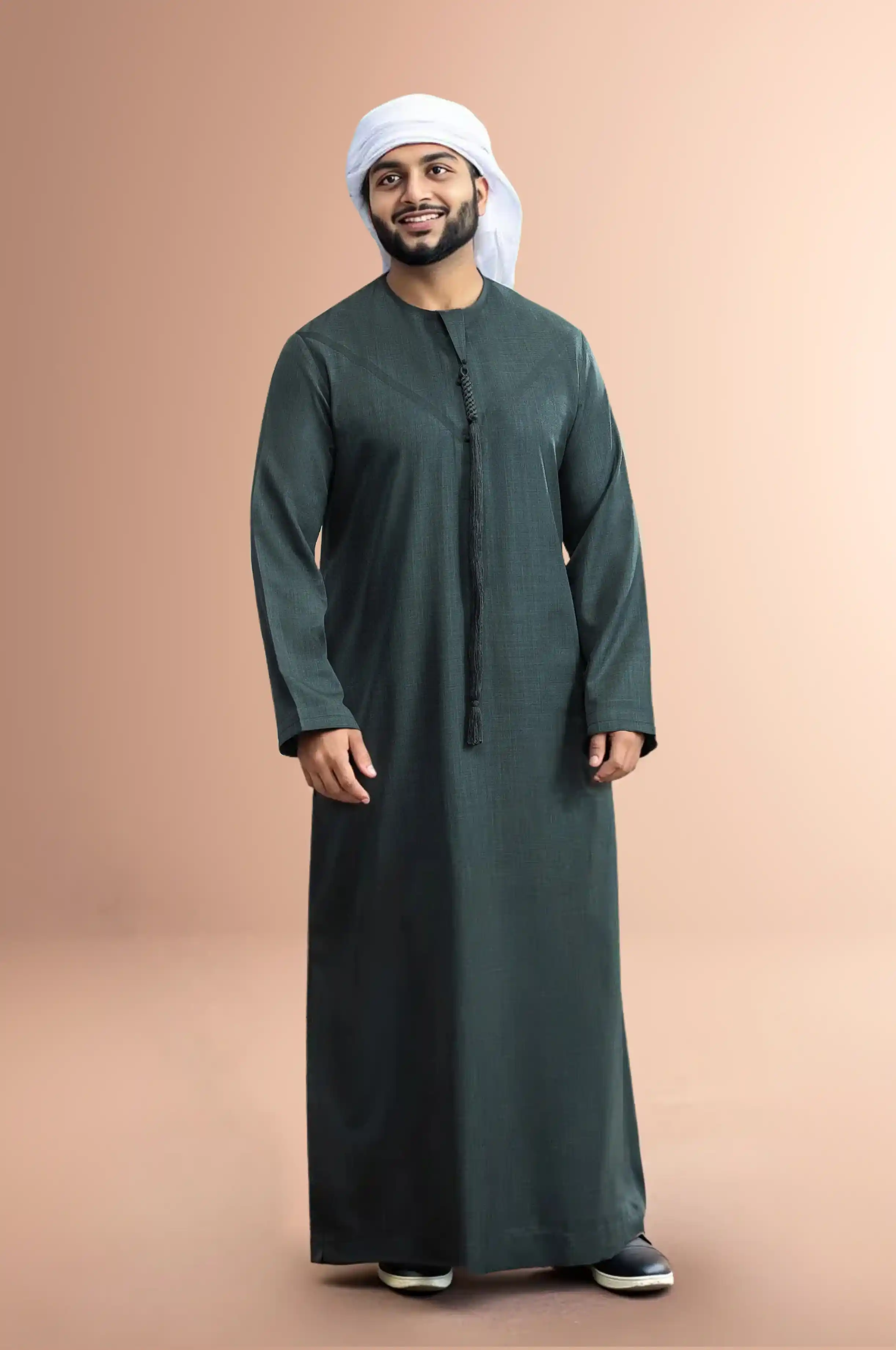Royal Green Winter Kandora | Premium Japan Fabric - Elite Edition