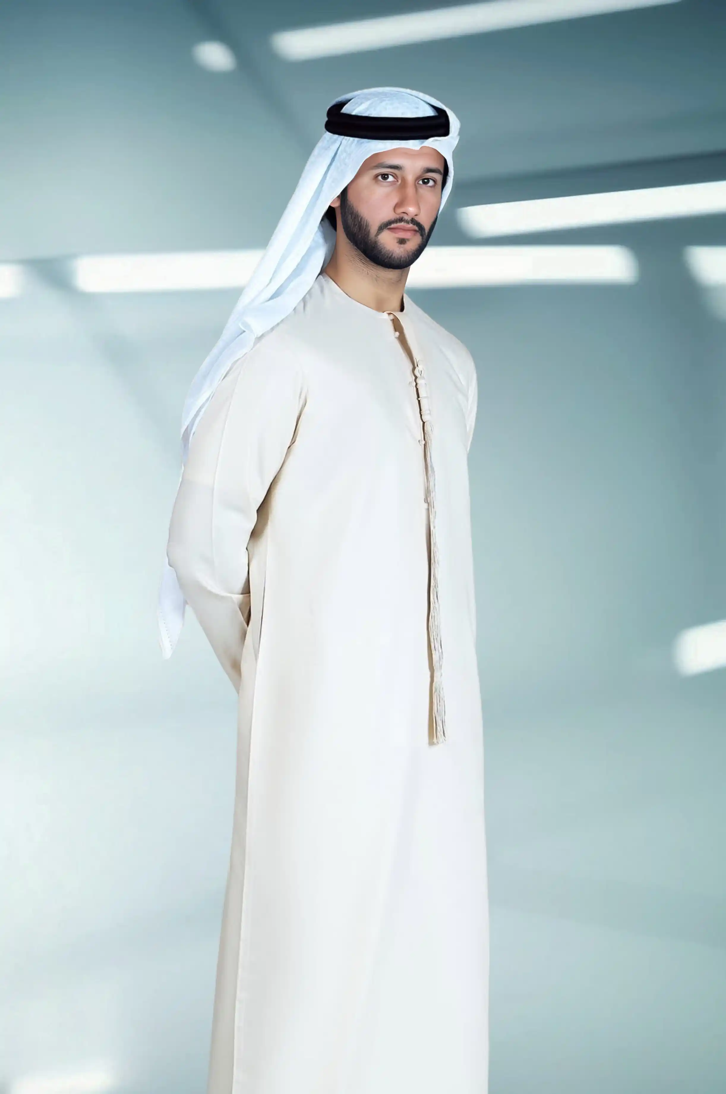 Off-White Emirati Kandora | By Shabab al Yola with Premium Japan Fabric
