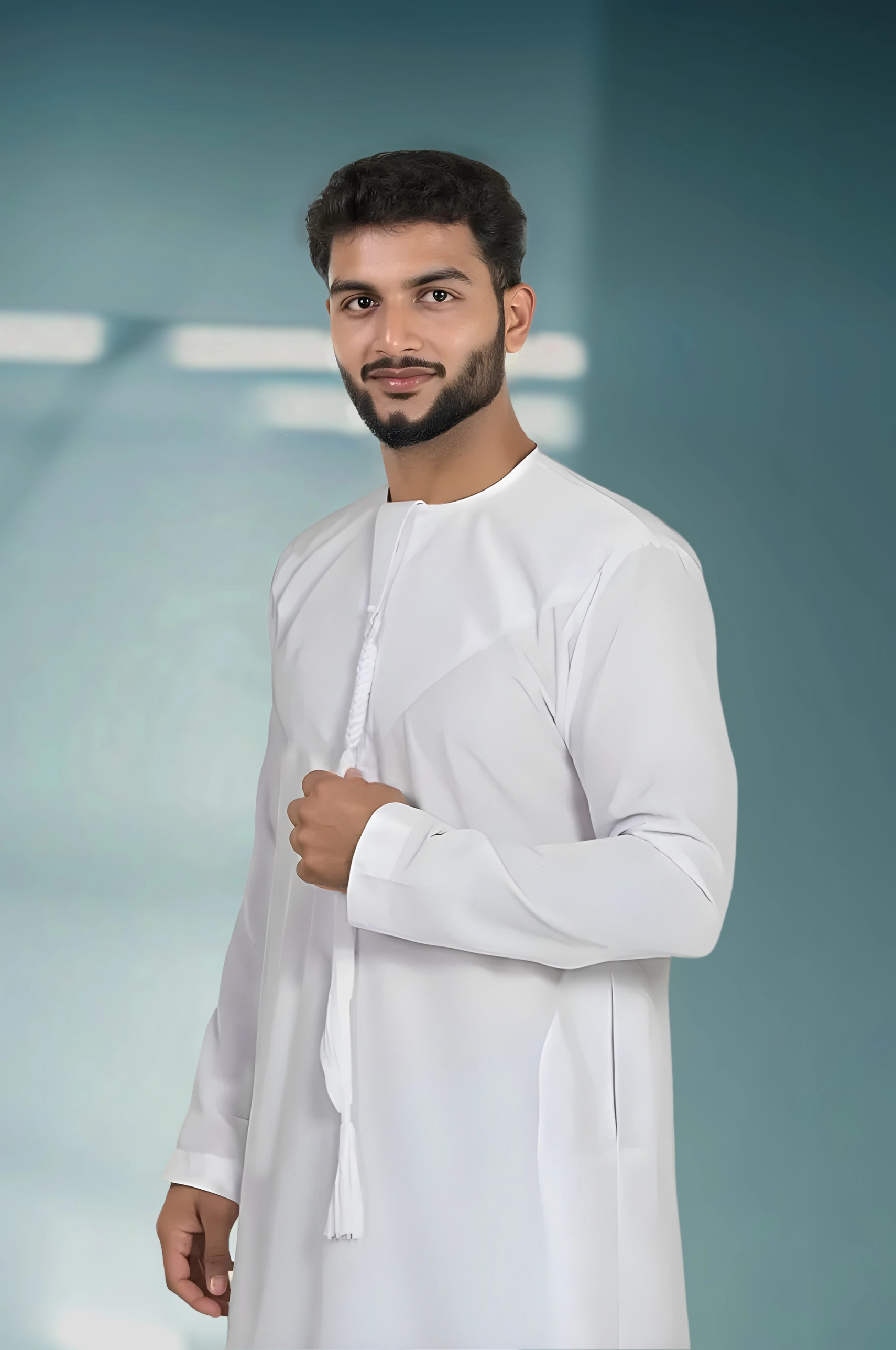 White Emirati Kandora | By Shabab al Yola with Premium Japan Fabric - Stellar Edition